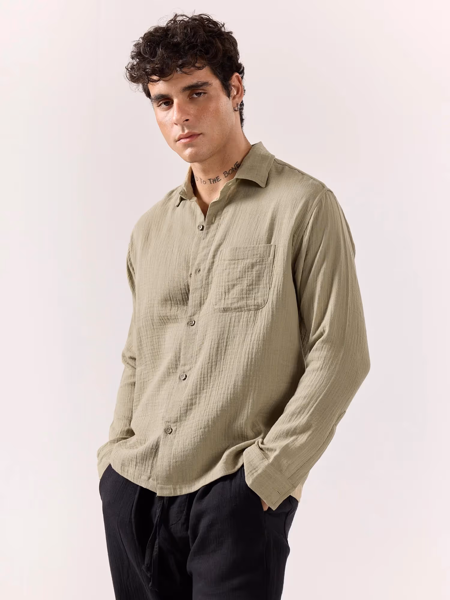Pista Green Gauze Holiday Shirt image 6