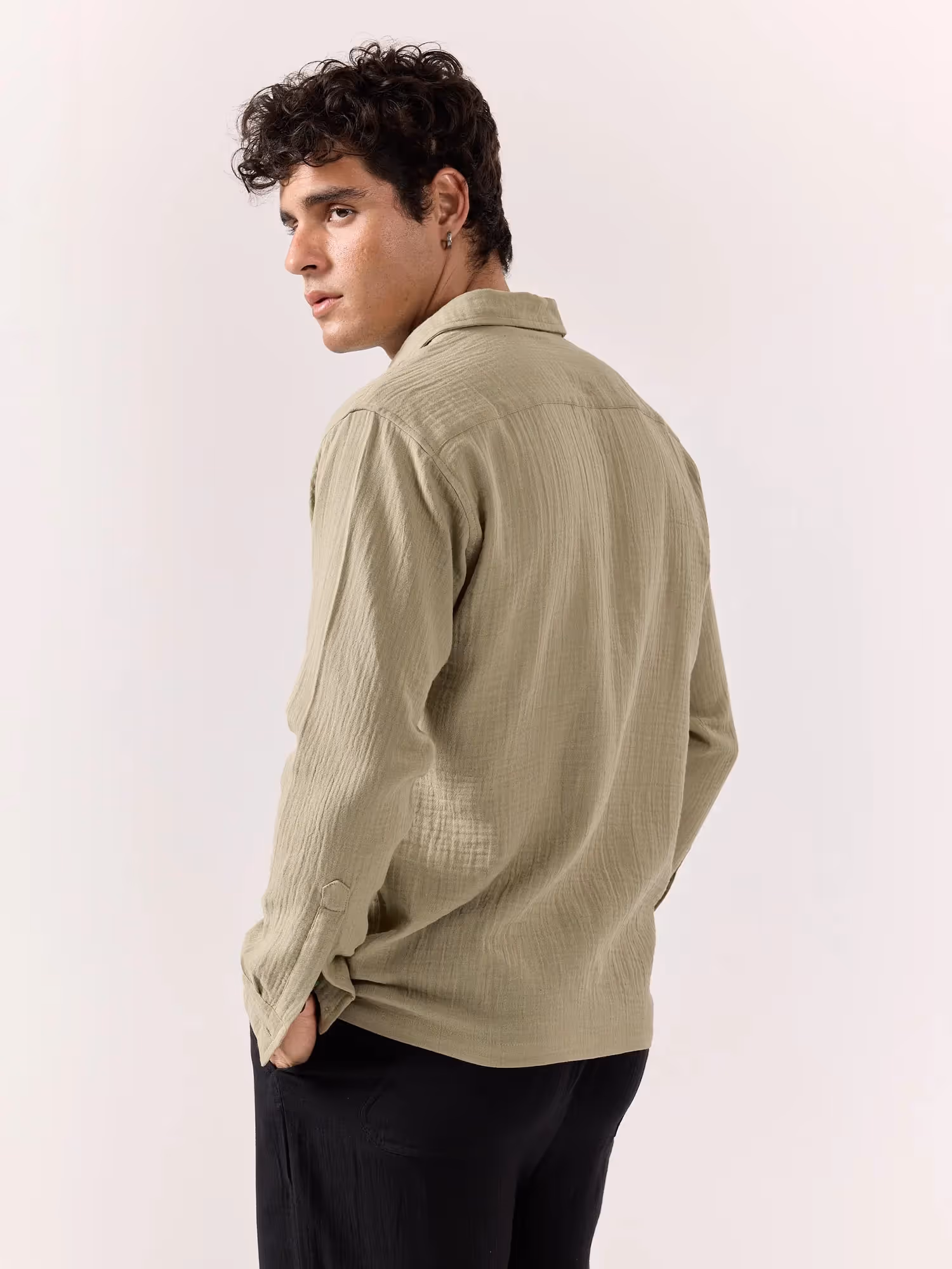 Pista Green Gauze Holiday Shirt image 7