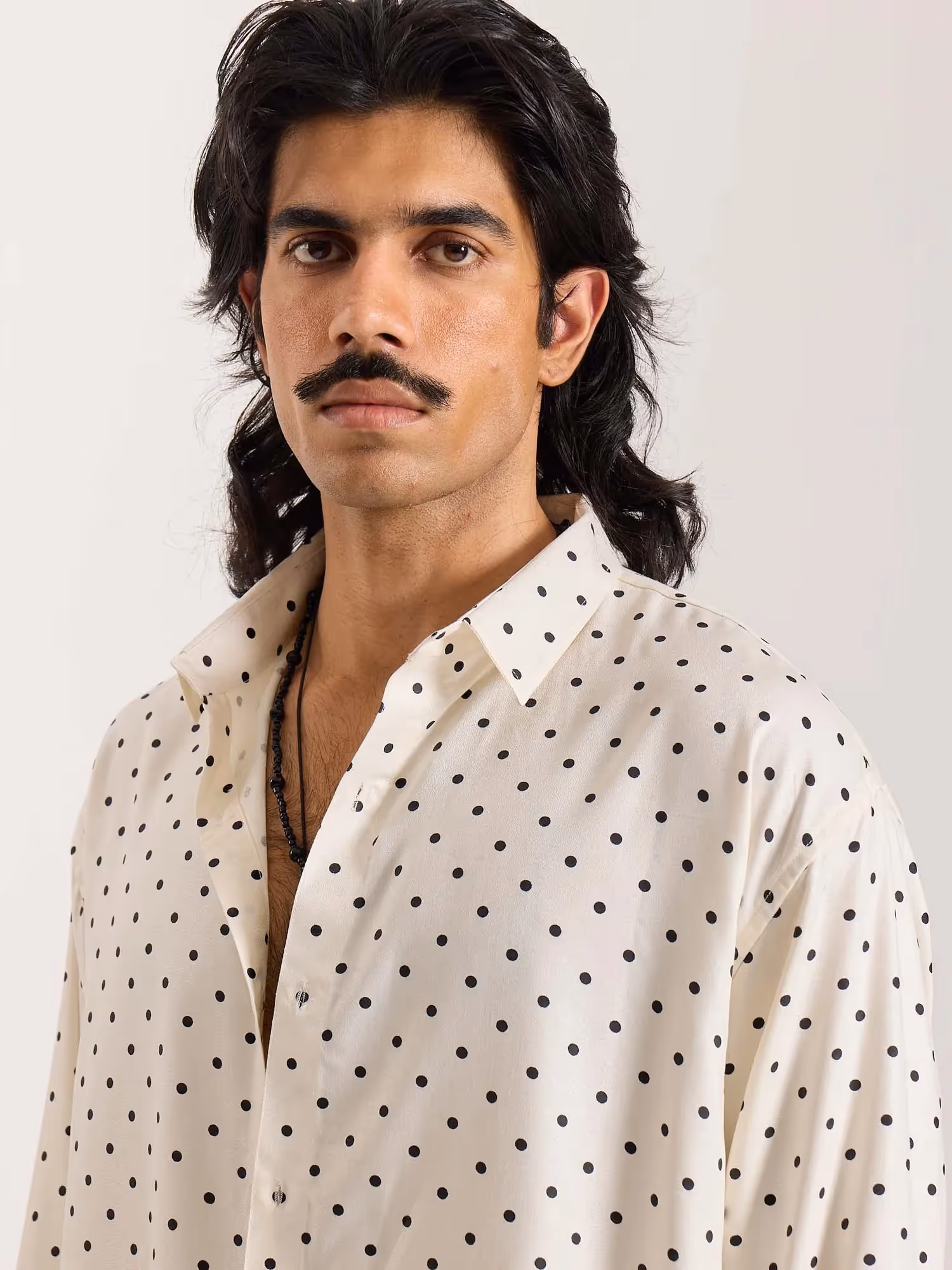 Polka Dot Oversized Cropped Shirt  image 5