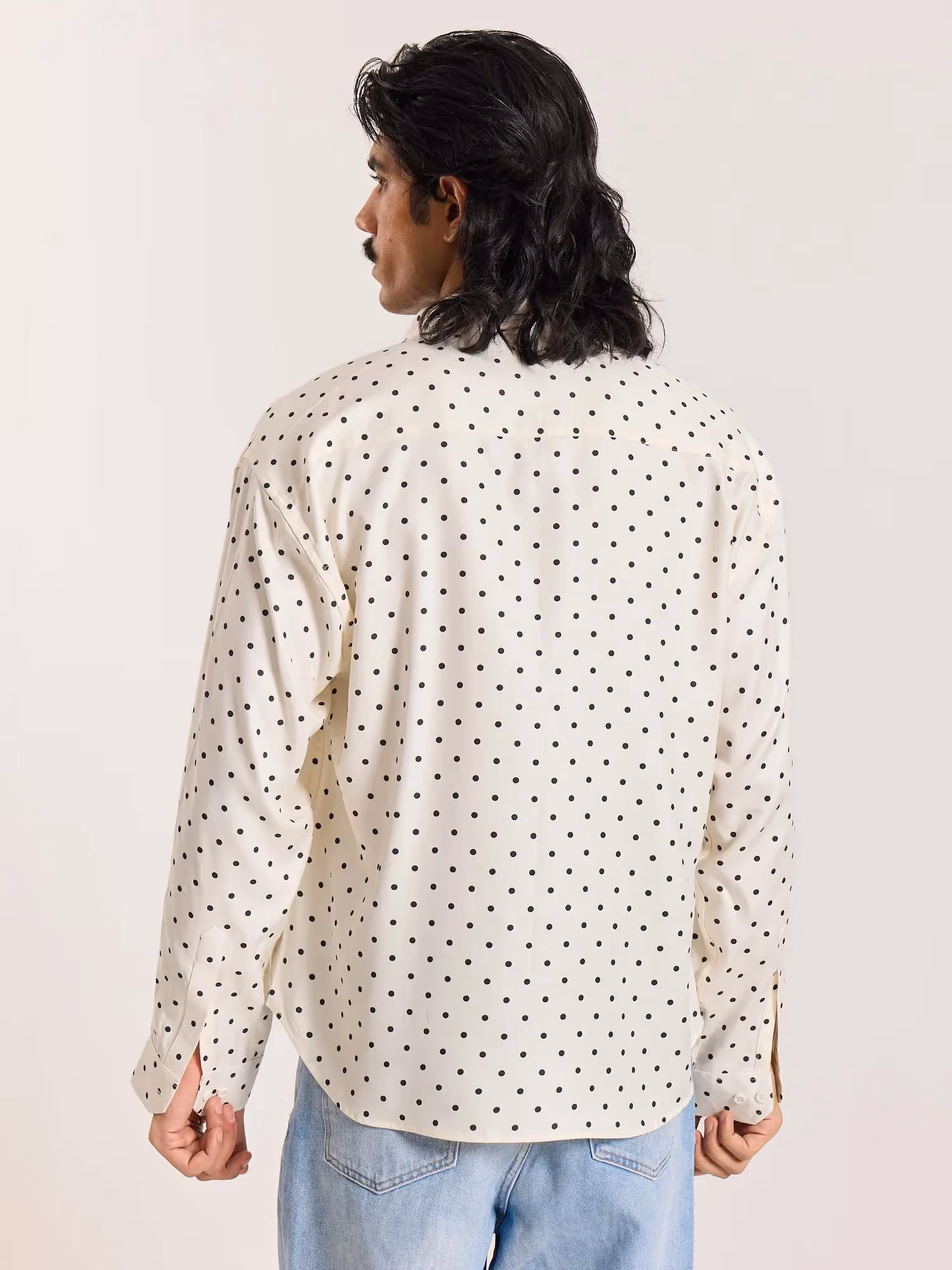 Polka Dot Oversized Cropped Shirt  image 8