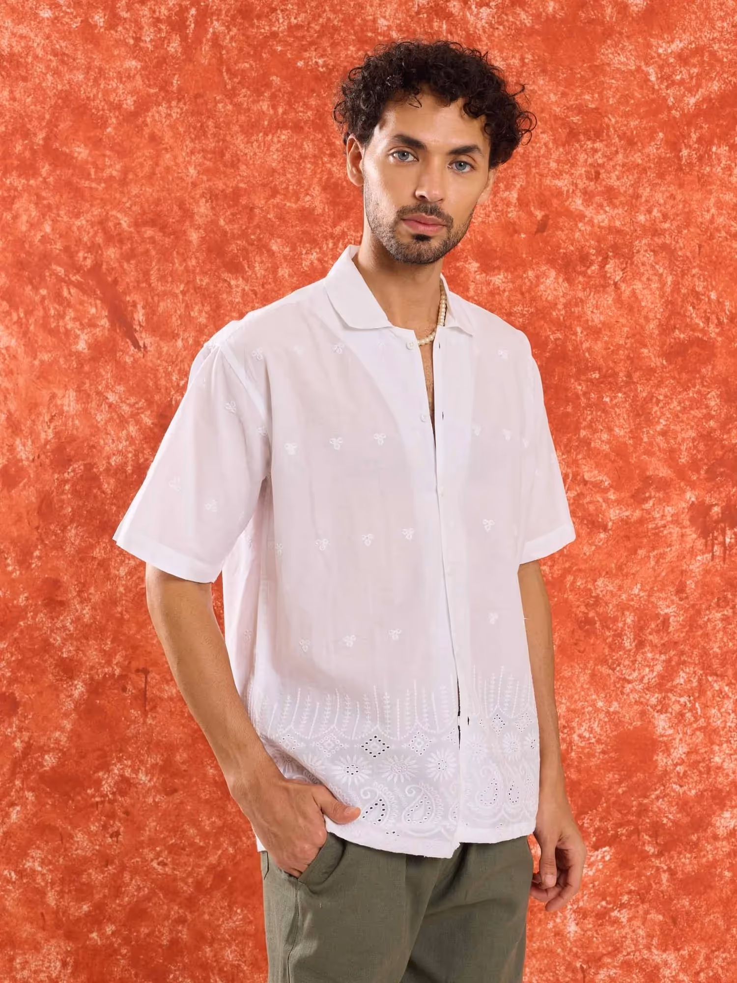 Poornima Embroidered Cotton Shirt image 4