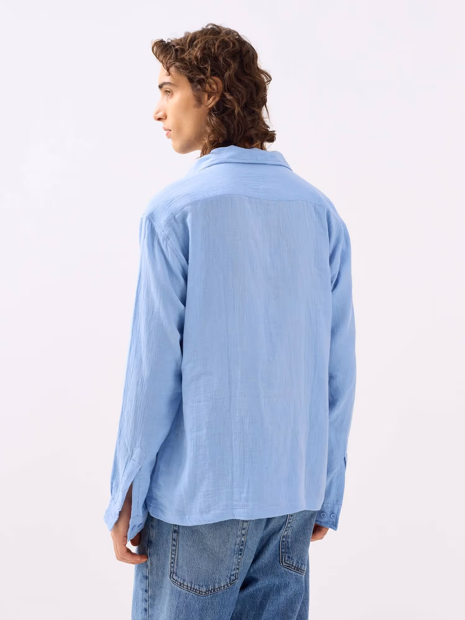 Powder Blue Gauze Holiday Shirt  image 7