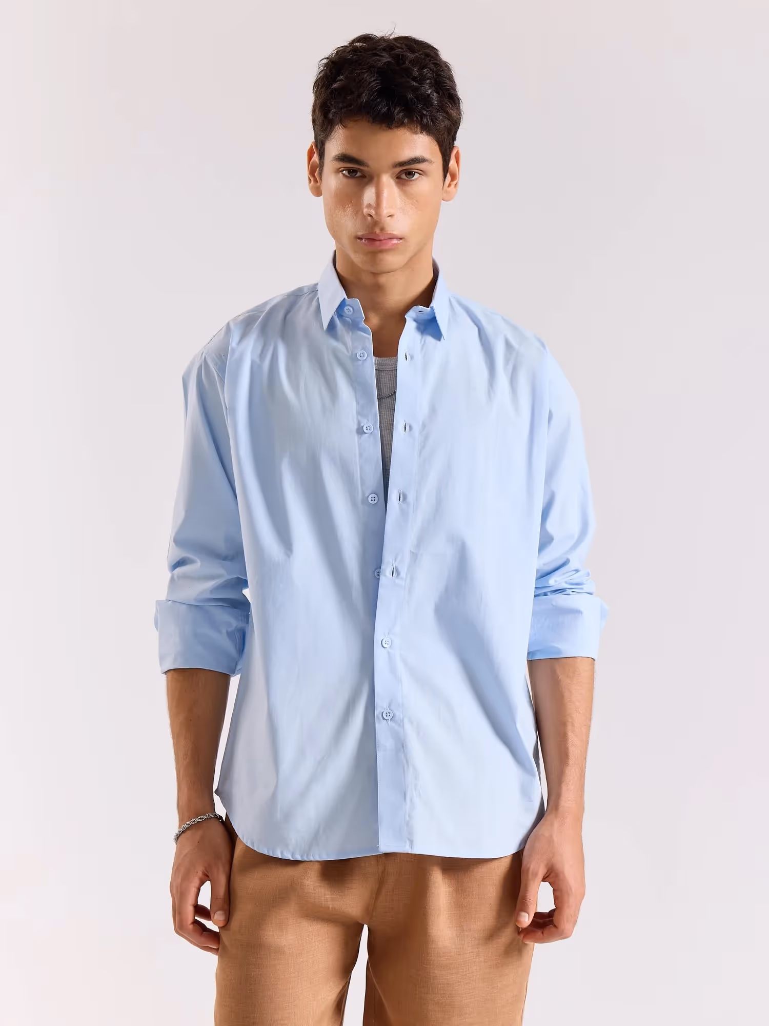 Powder Blue Poplin Shirt image 4