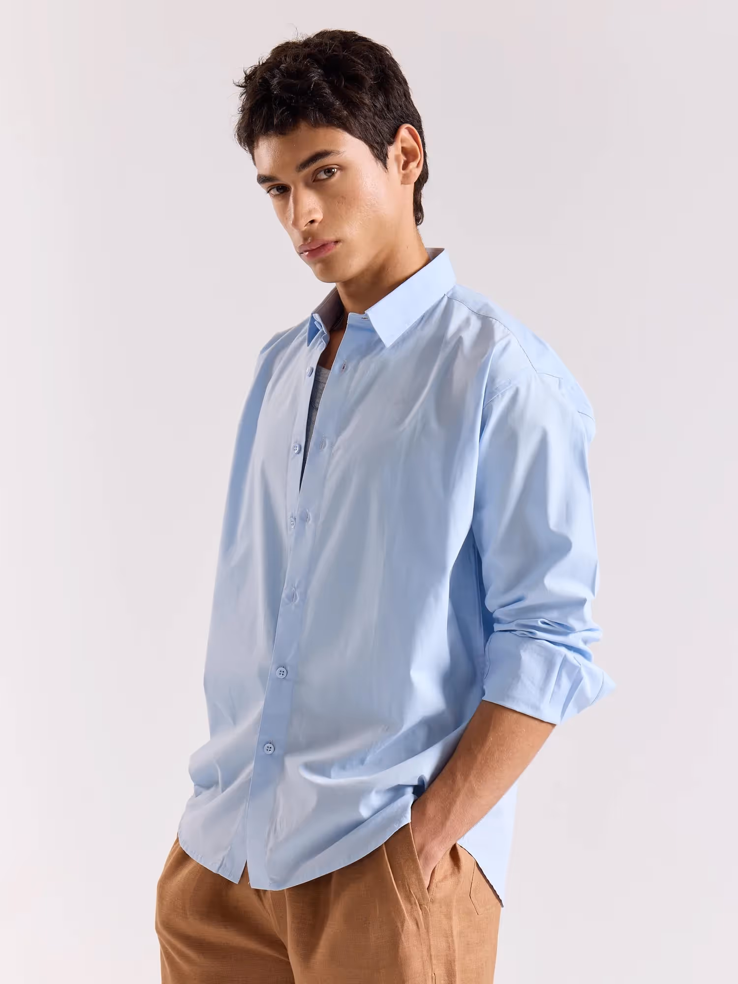 Powder Blue Poplin Shirt image 6