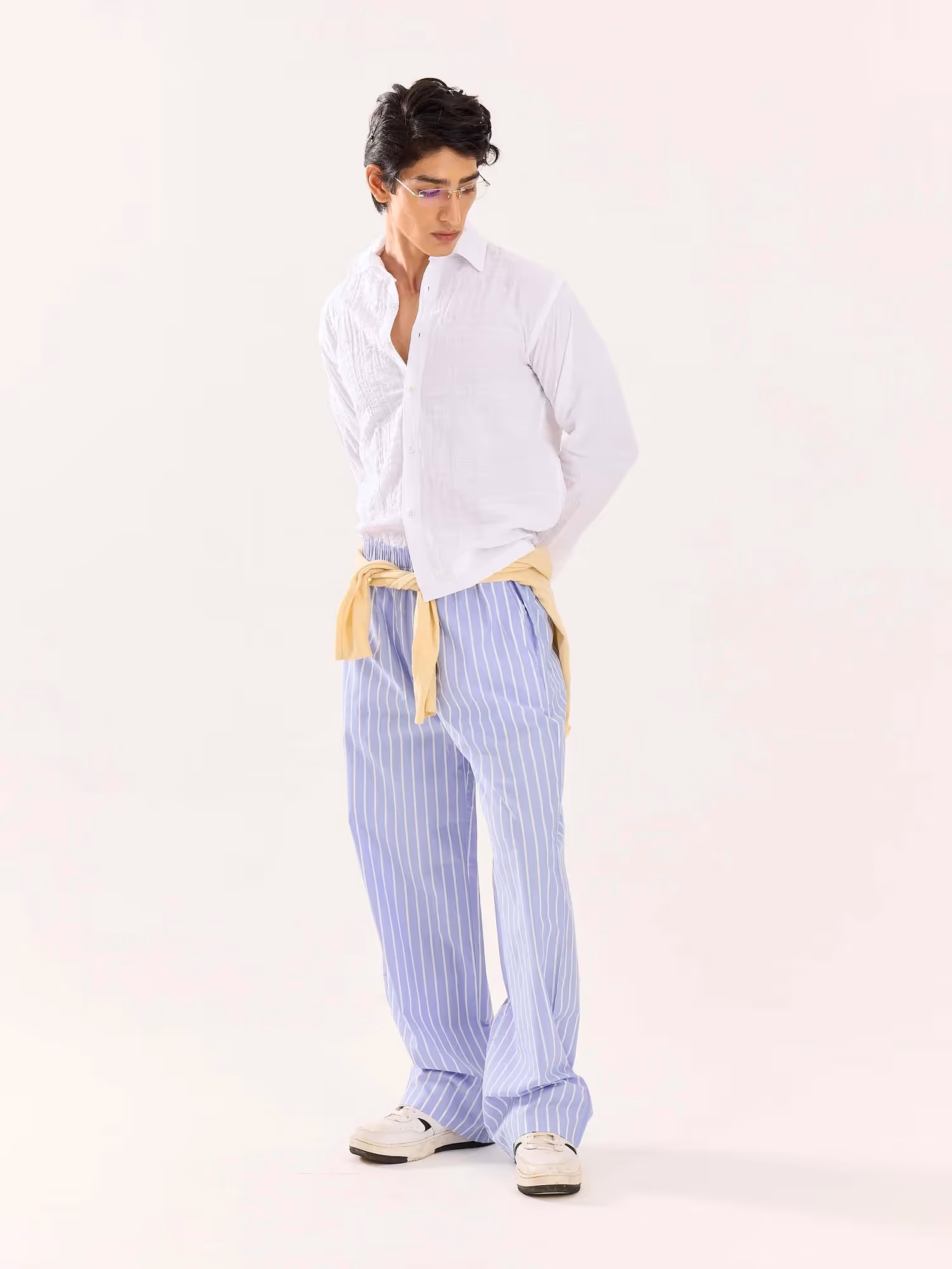 Powder Blue Striped Poplin Pull-on Pants image 7