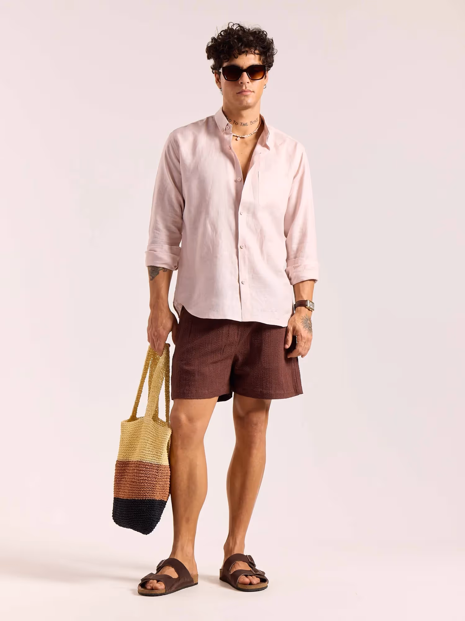 Powder Pink 60s Lea Linen Shirt image 1