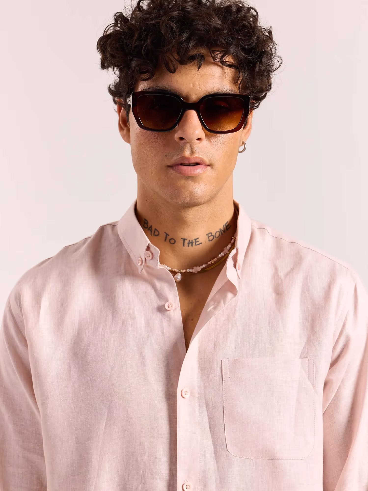 Powder Pink 60s Lea Linen Shirt image 6