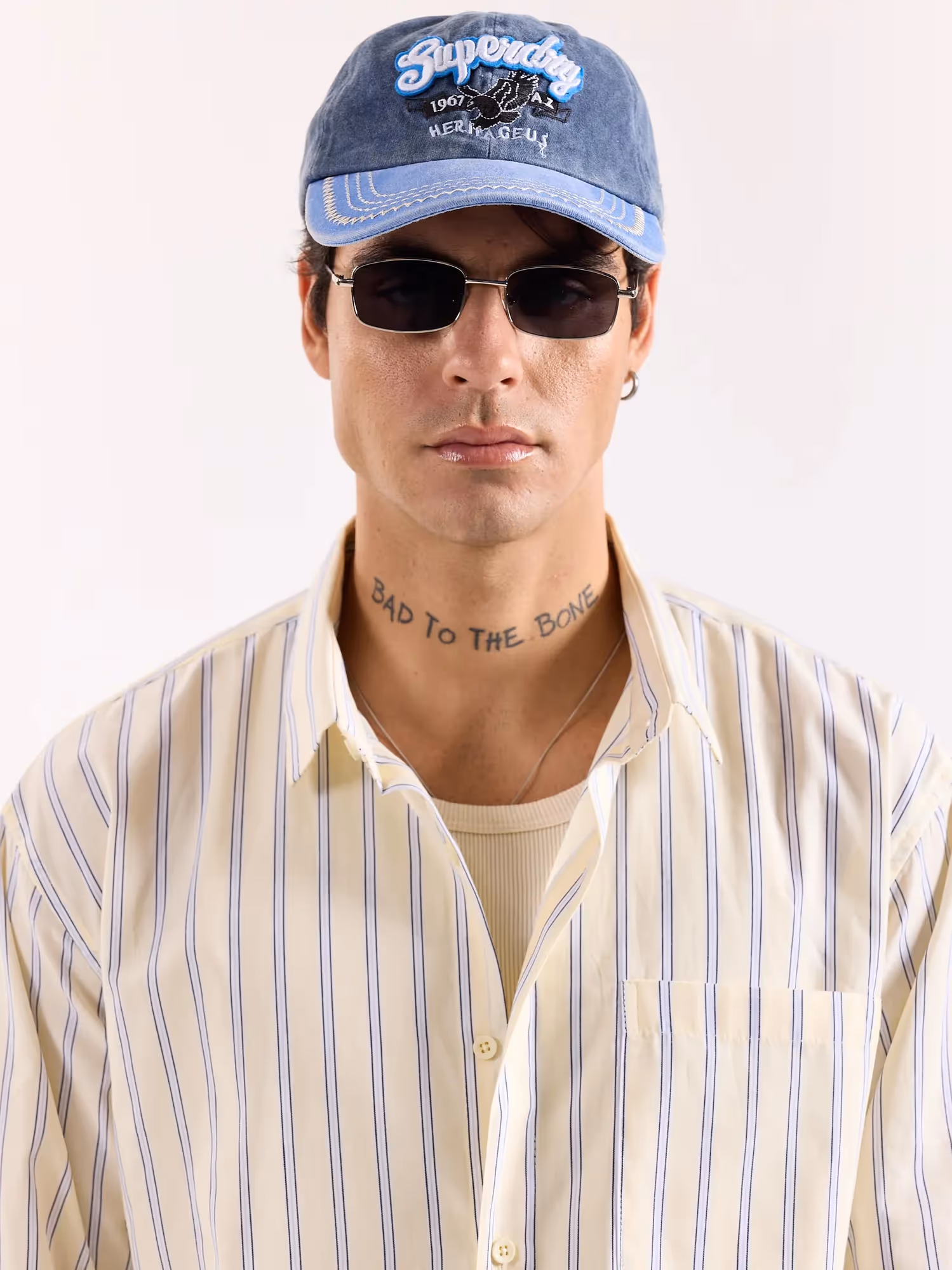 Powder Yellow Striped Poplin Oversized Shirt image 5