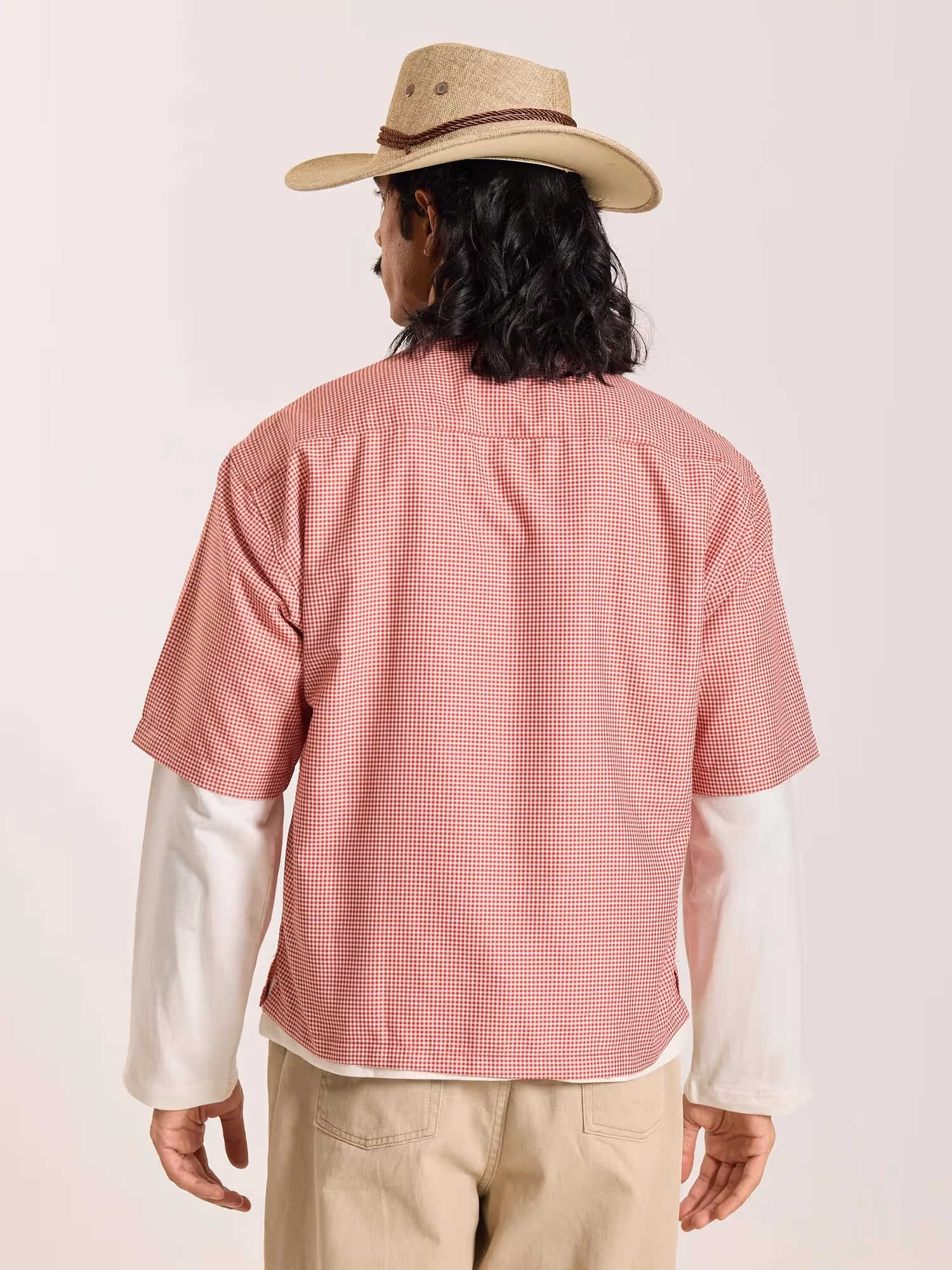 Red Checkered Cropped Shirt  image 8