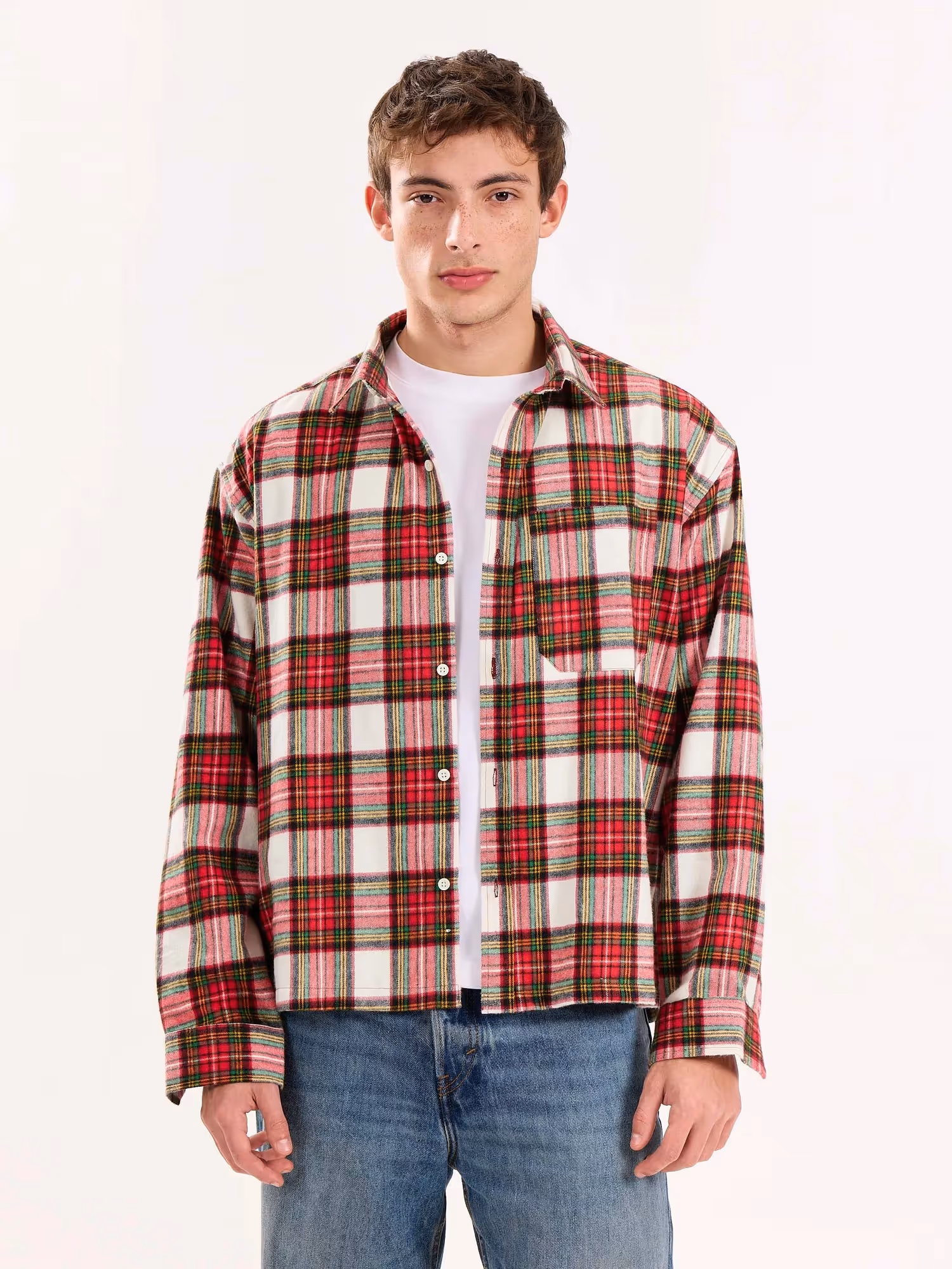Red Checkered Flannel Overshirt  image 2