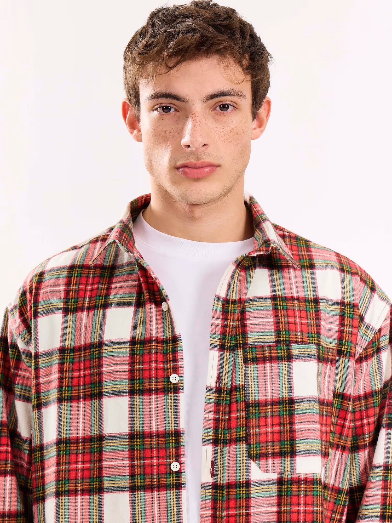 Red Checkered Flannel Overshirt  image 5
