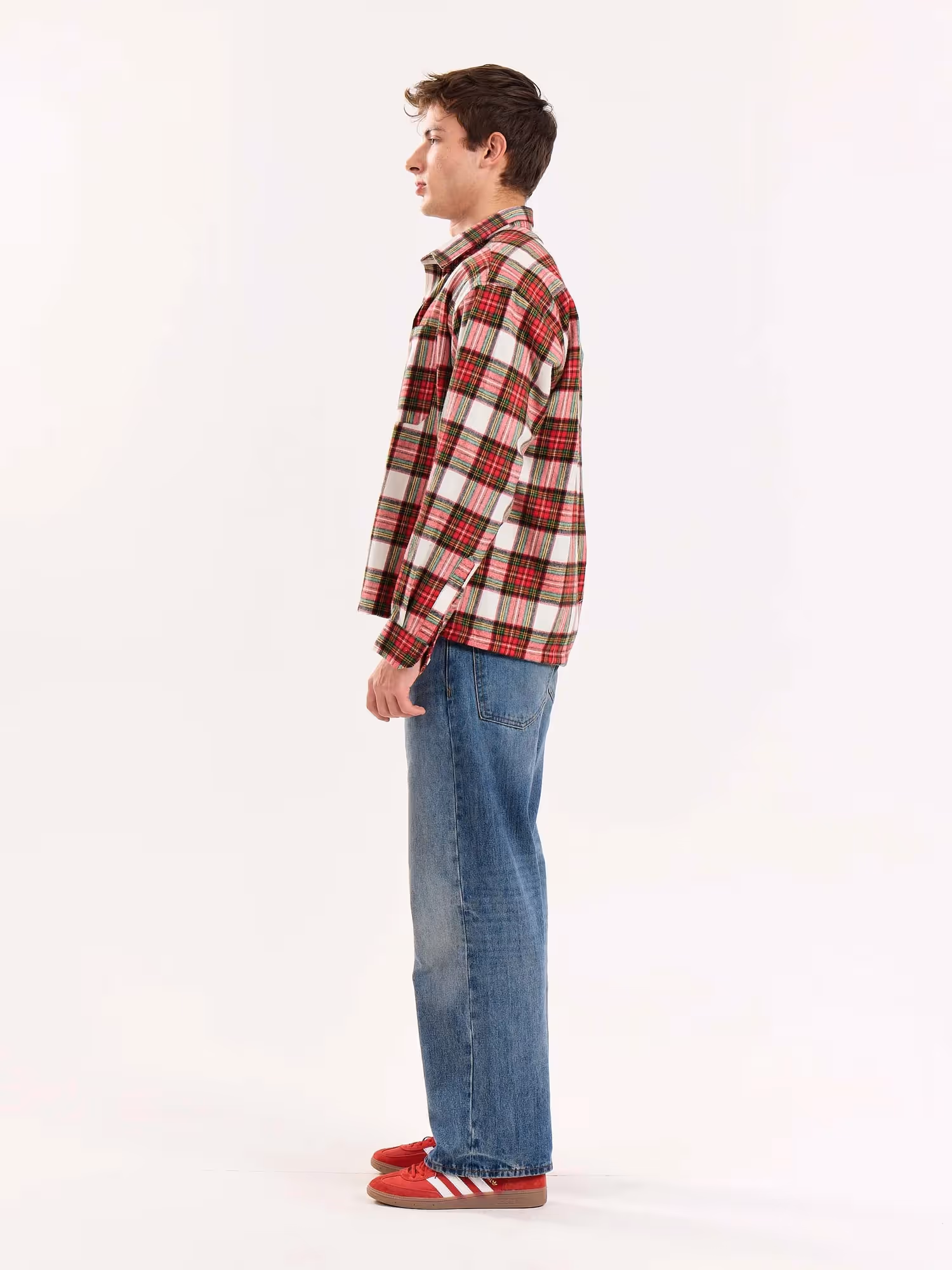 Red Checkered Flannel Overshirt  image 7