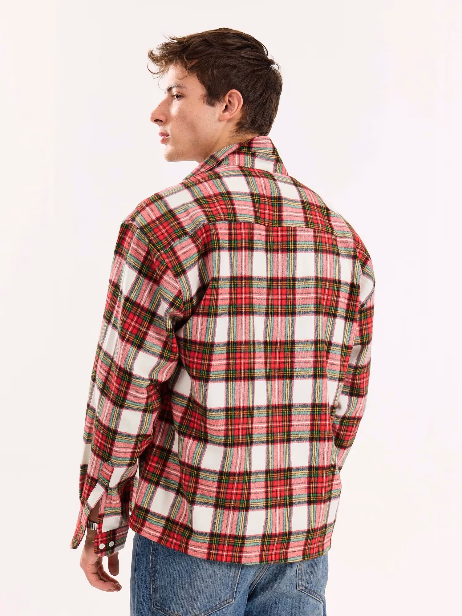 Red Checkered Flannel Overshirt  image 8