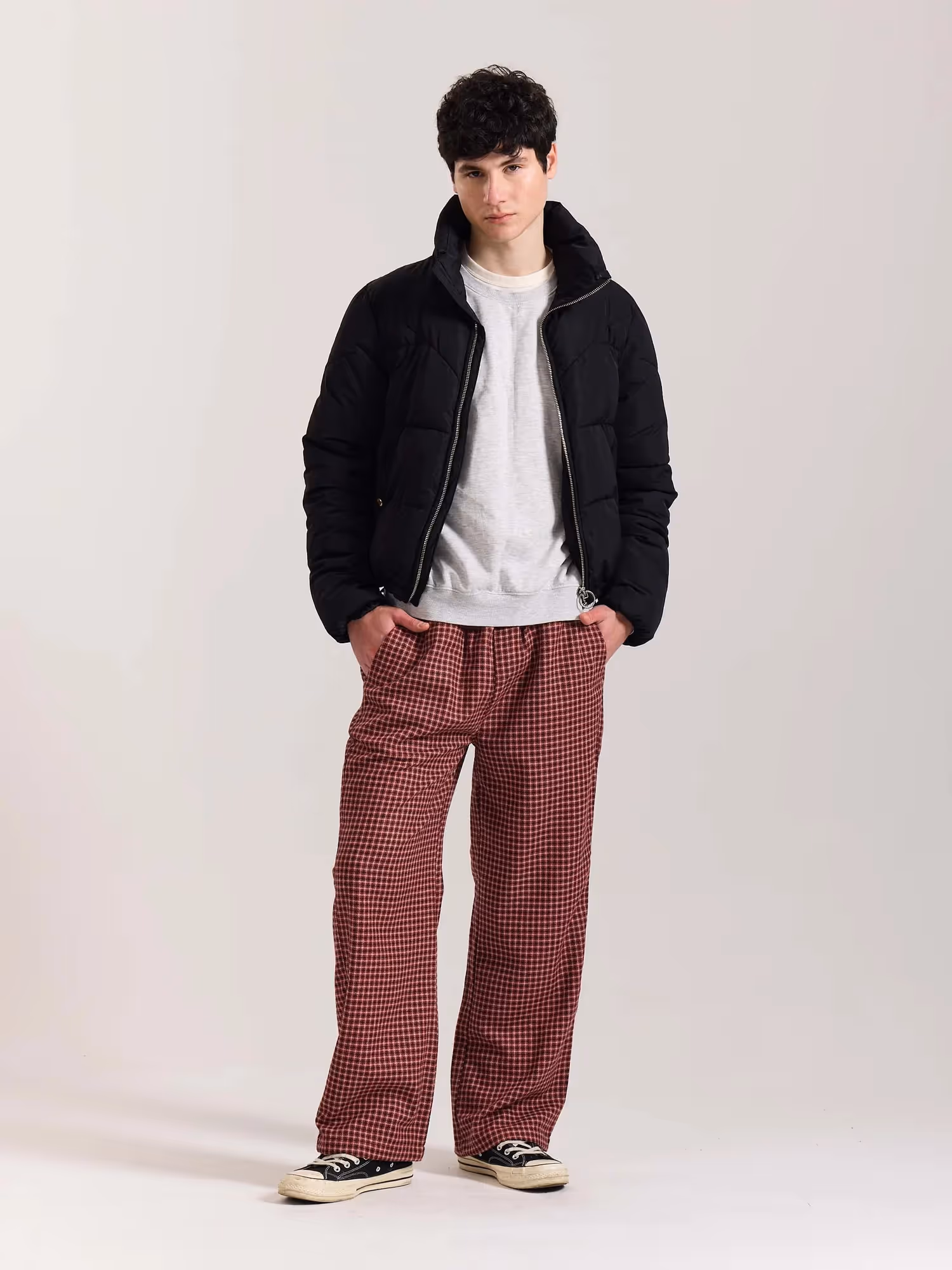 Red Checkered Woolen Pants image 1