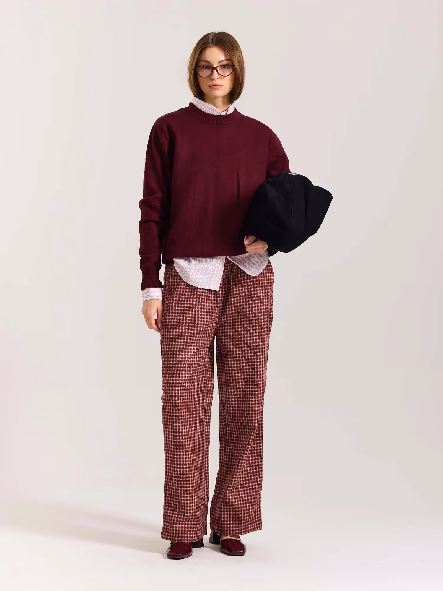 Red Checkered Woolen Pants image 2