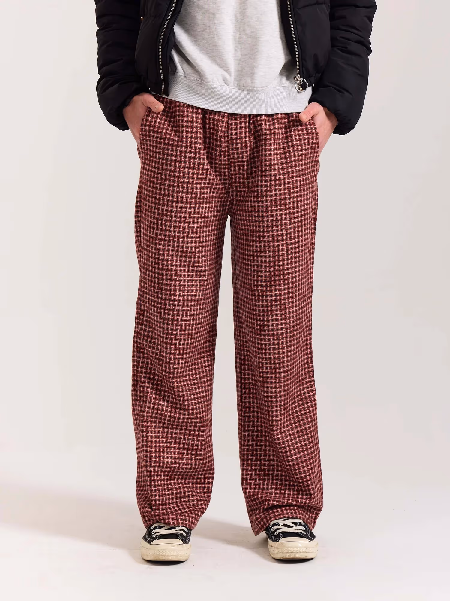 Red Checkered Woolen Pants image 3