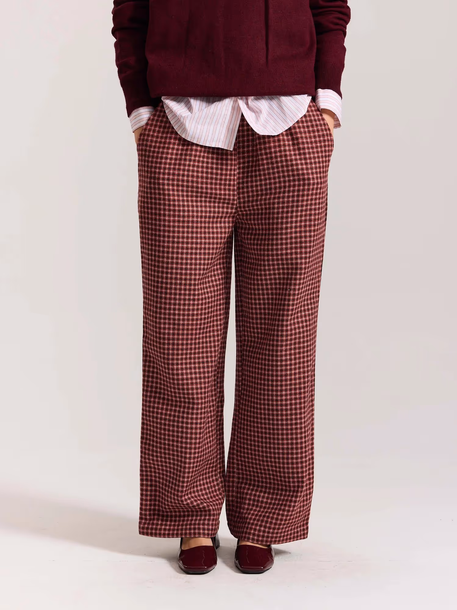 Red Checkered Woolen Pants image 4