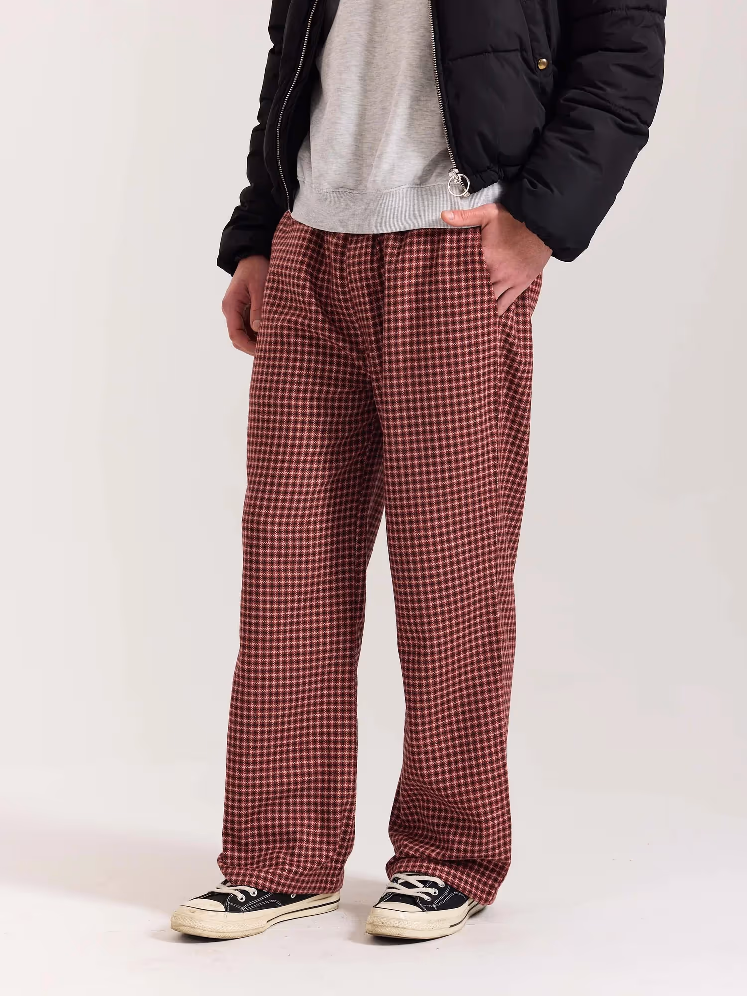 Red Checkered Woolen Pants image 5