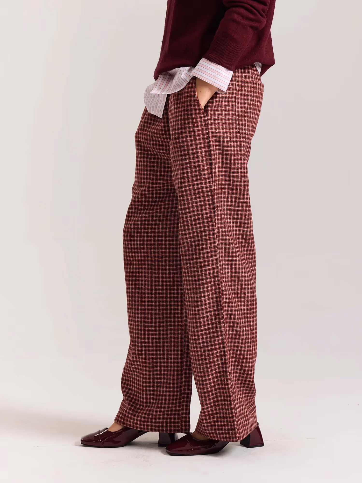 Red Checkered Woolen Pants image 6