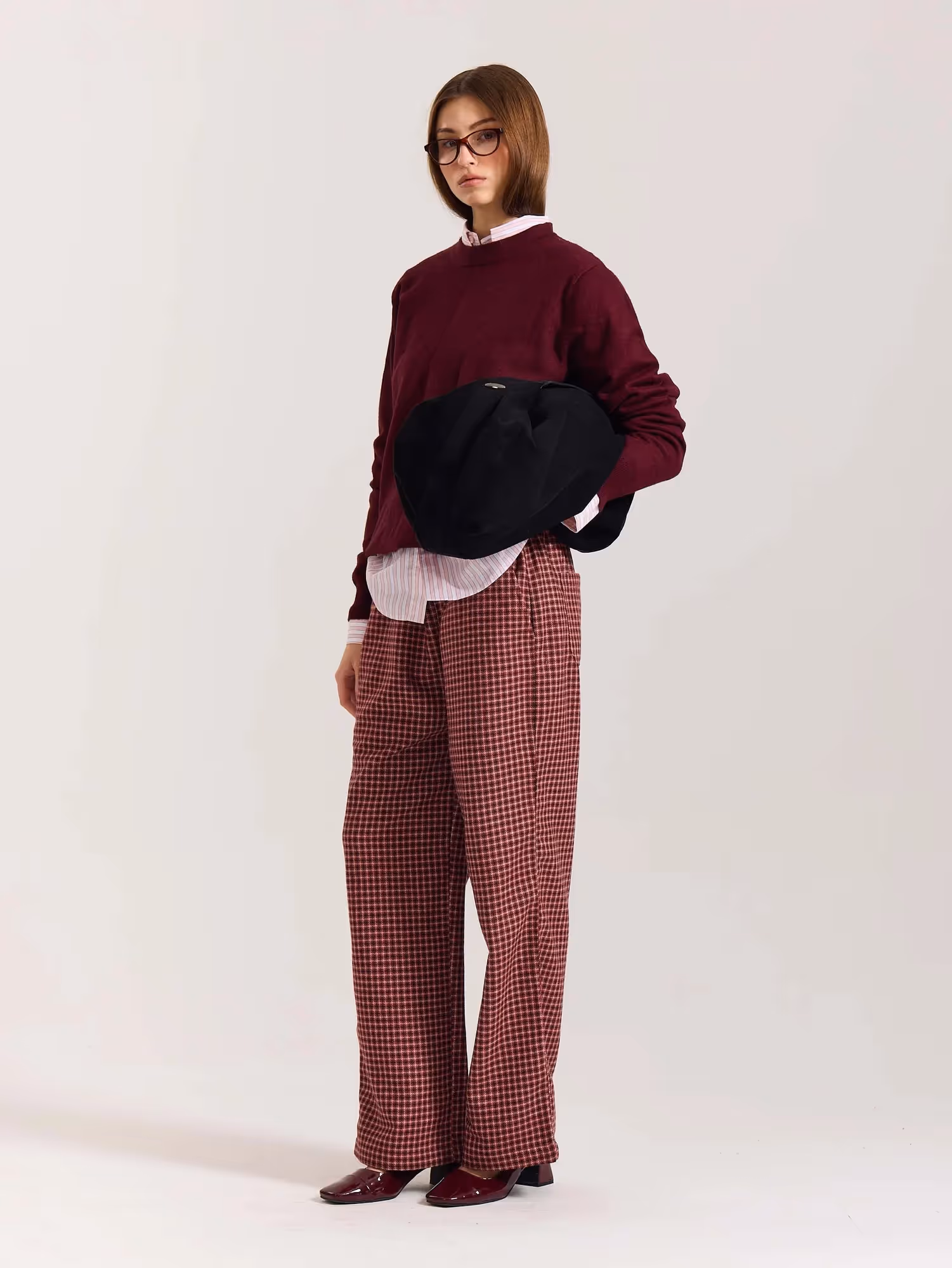 Red Checkered Woolen Pants image 7