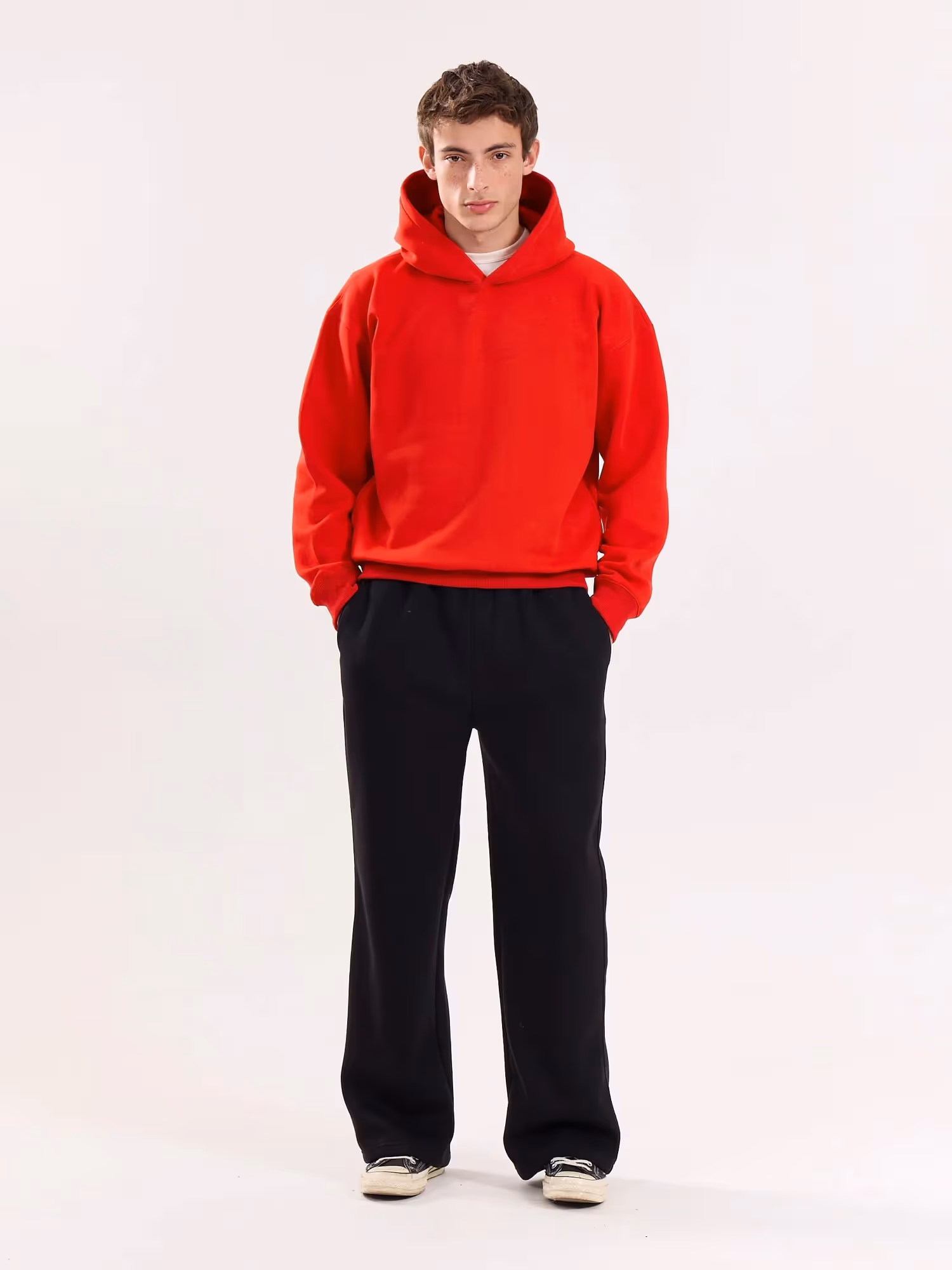 Red Cropped Fit Hoodie image 1