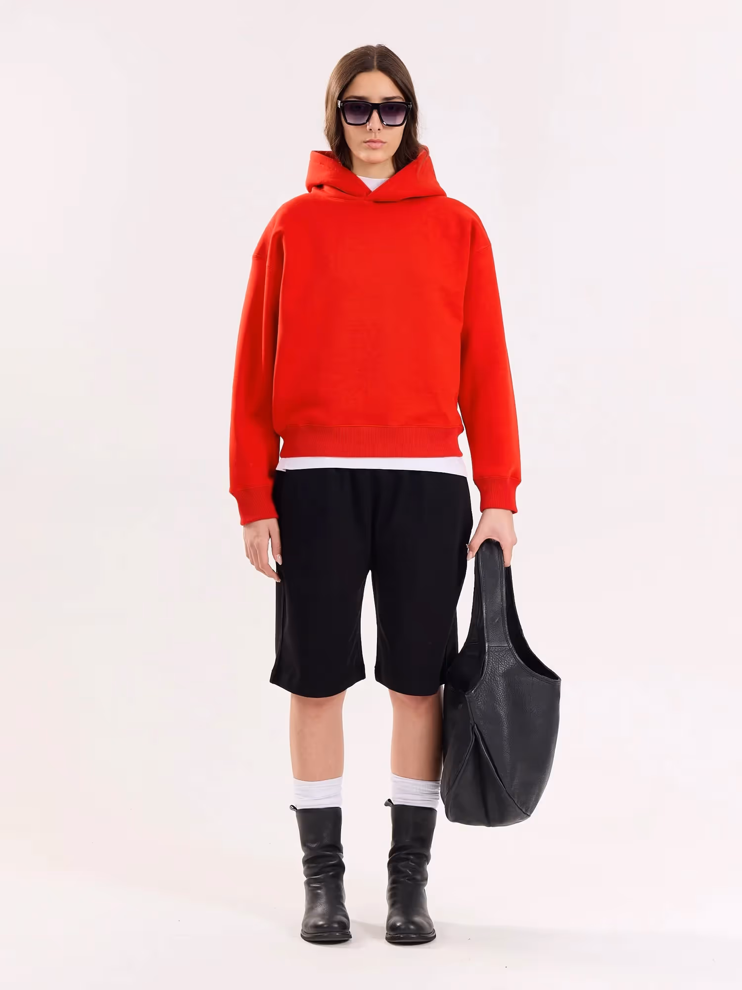 Red Cropped Fit Hoodie image 3