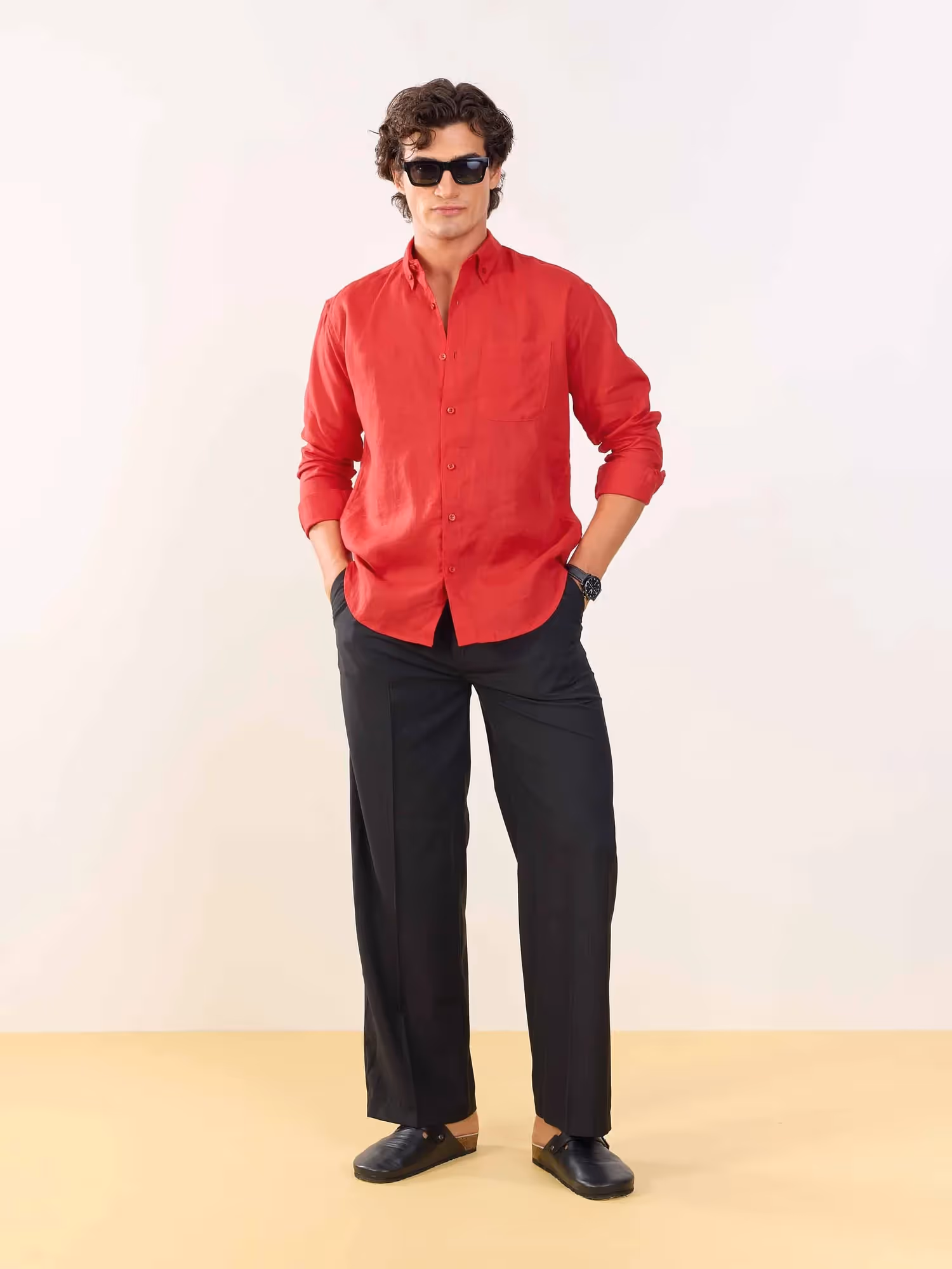Red Irish Linen Shirt image 2