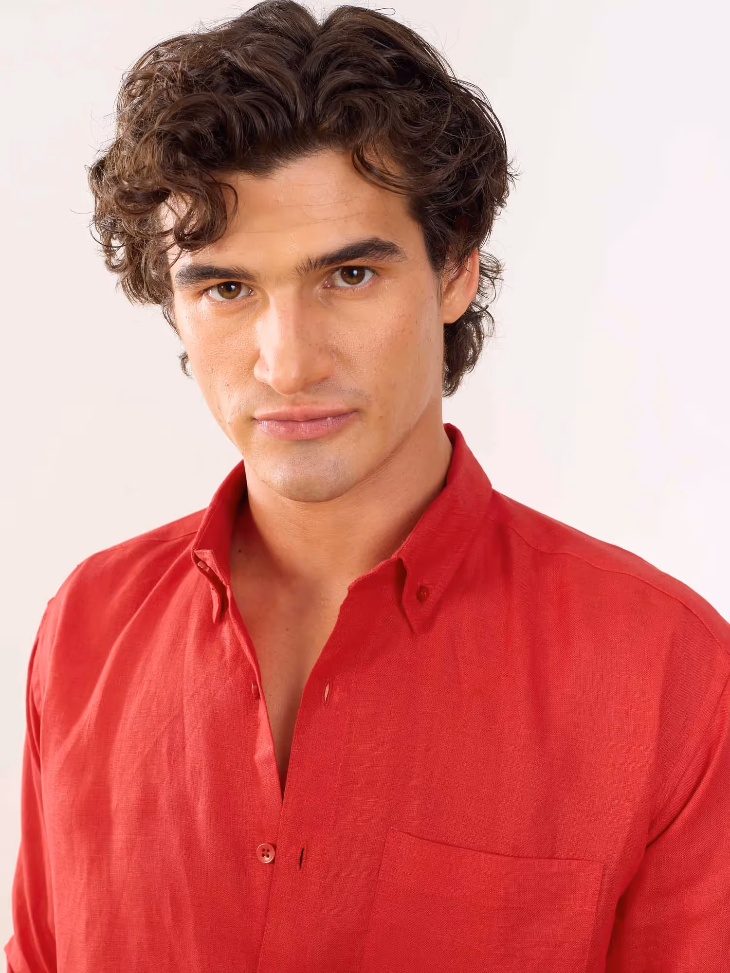 Red Irish Linen Shirt image 4