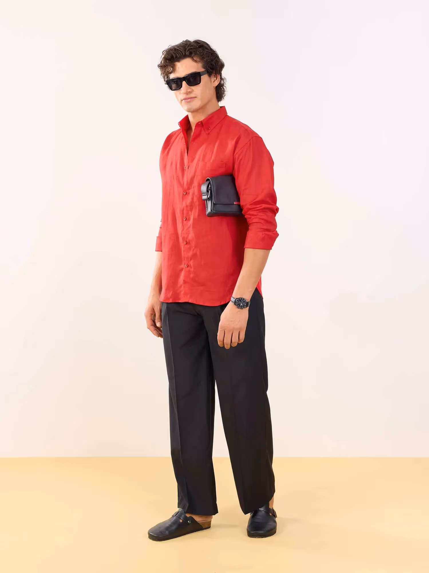 Red Irish Linen Shirt image 5