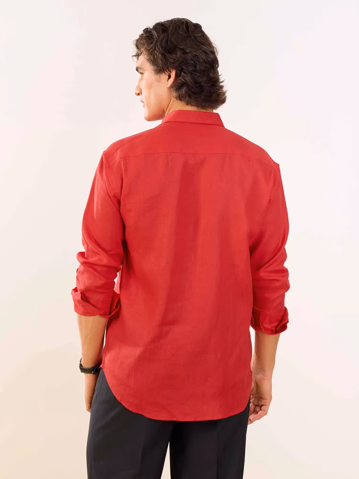 Red Irish Linen Shirt image 7