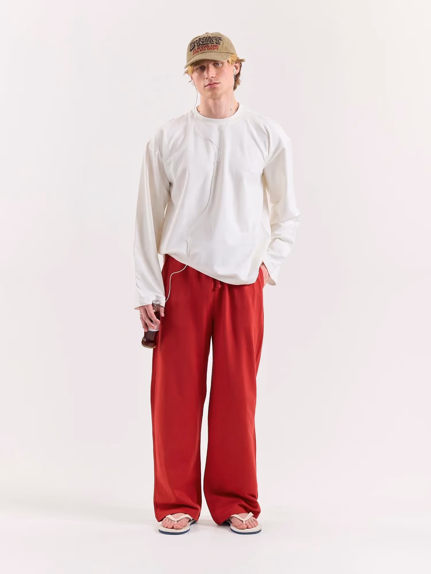 Red Loose Fit Sweatpants image 1