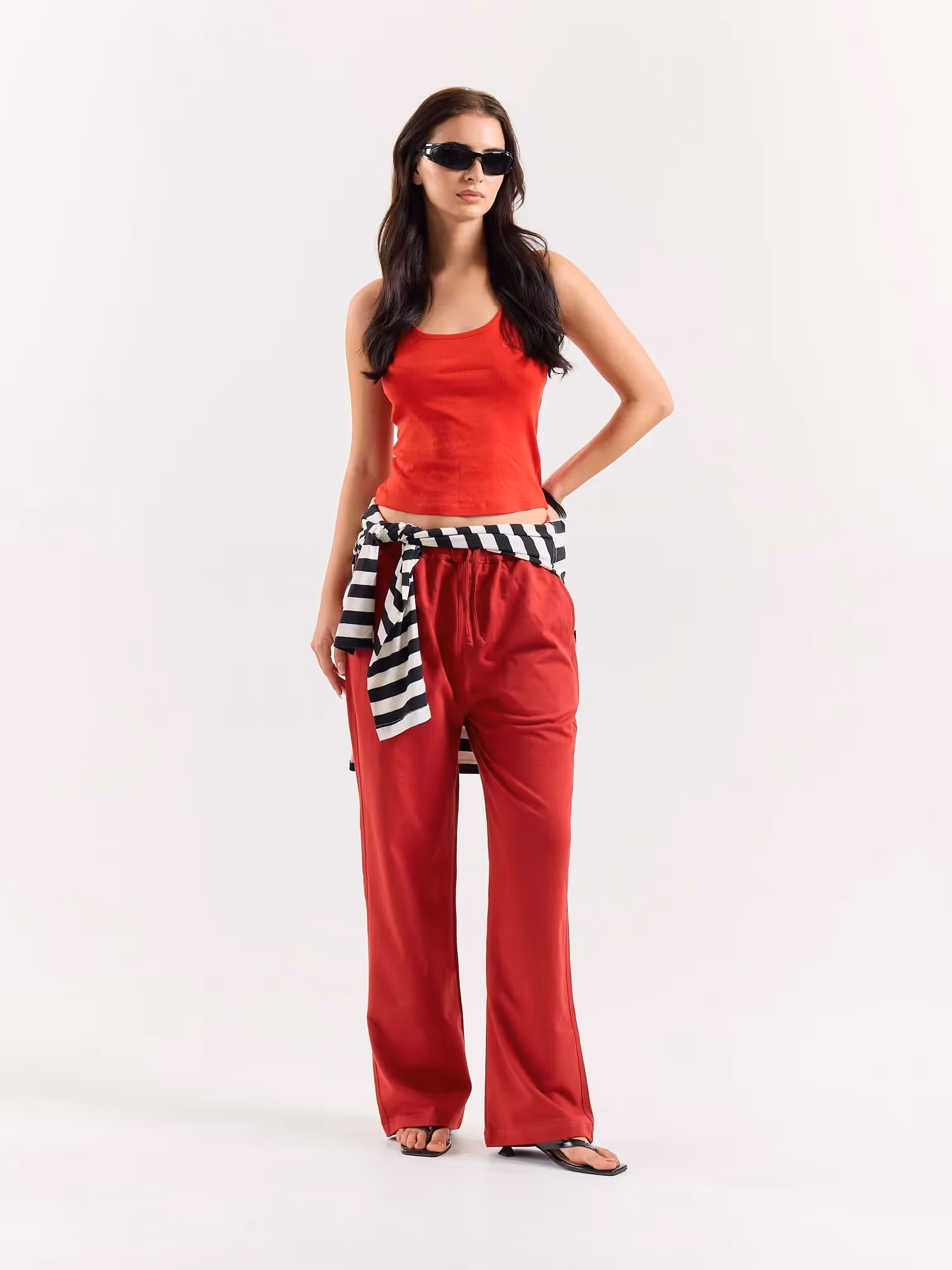 Red Loose Fit Sweatpants image 2