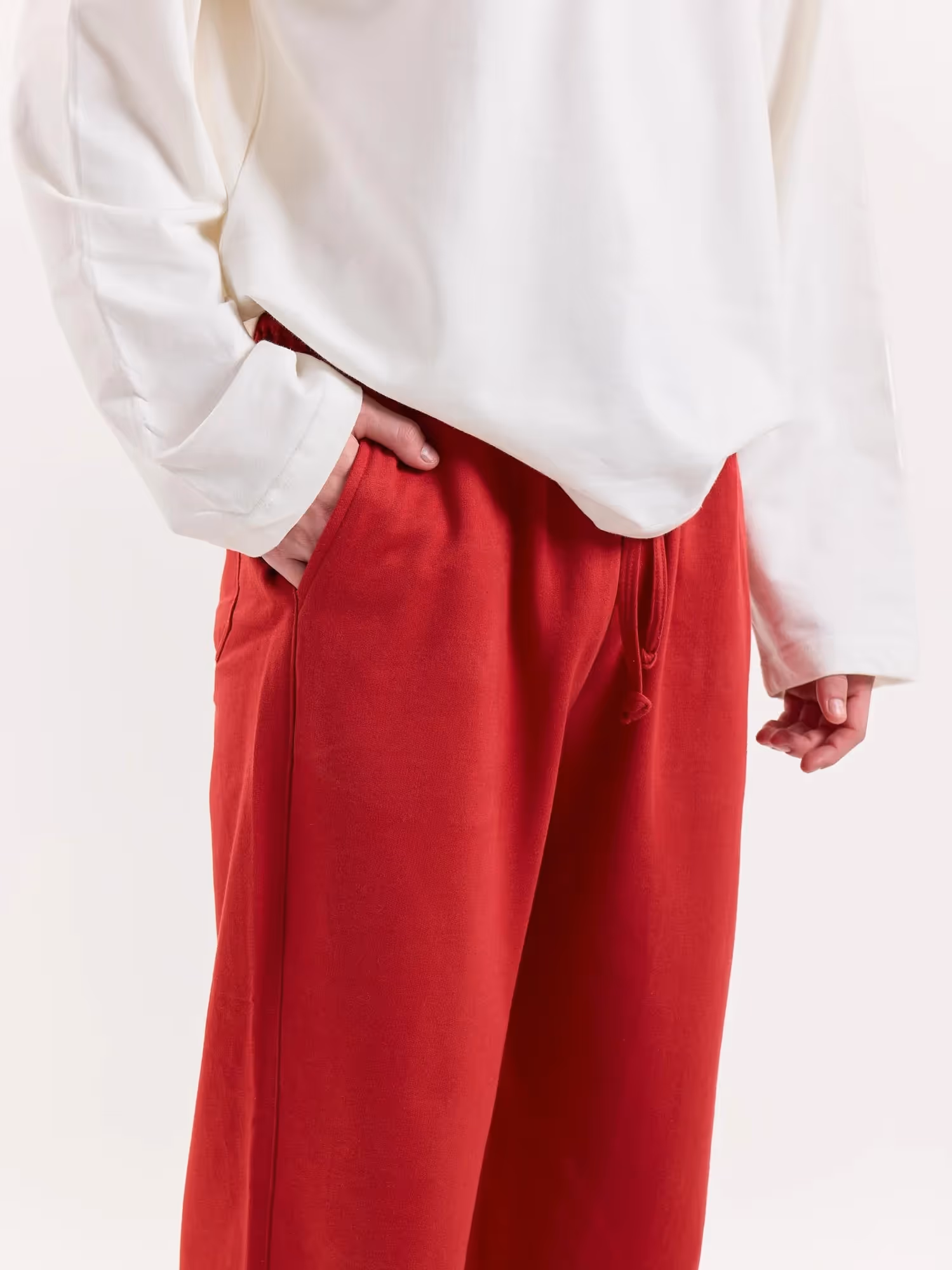 Red Loose Fit Sweatpants image 6