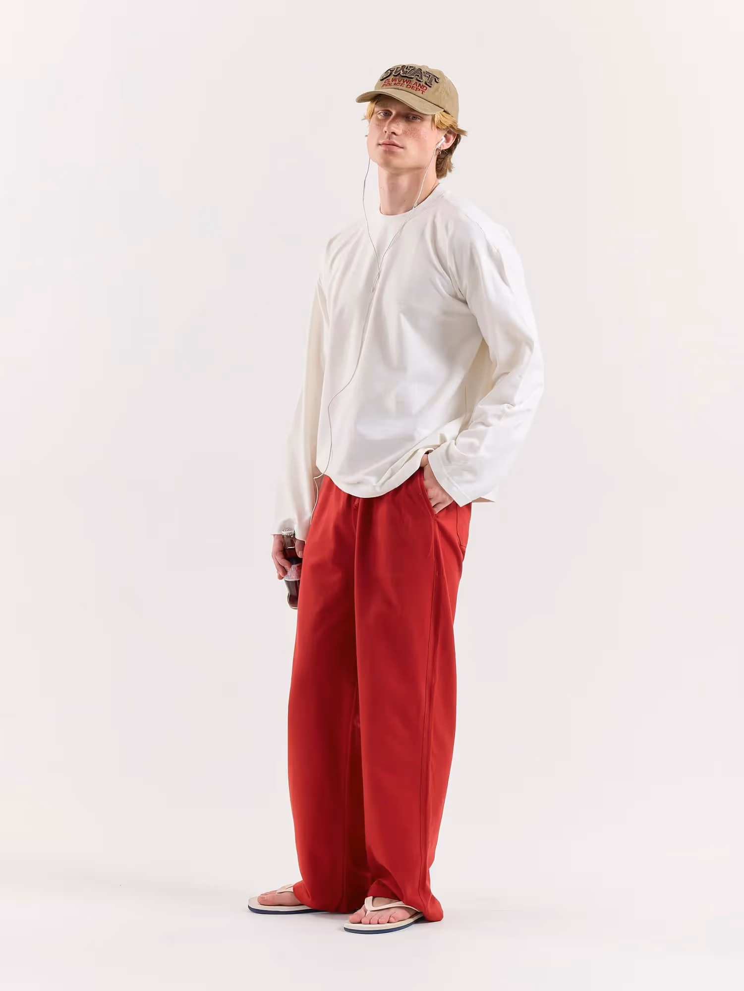 Red Loose Fit Sweatpants image 7