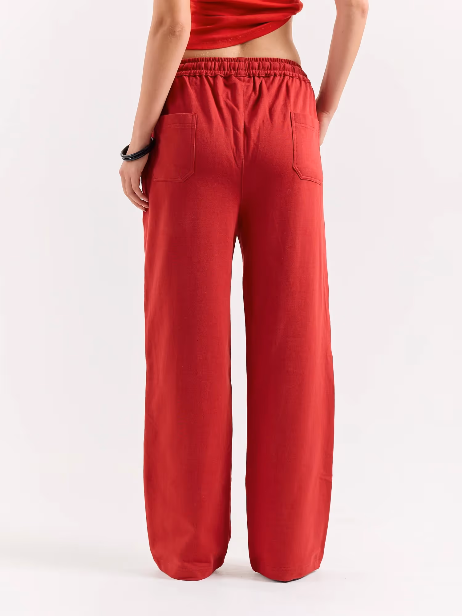 Red Loose Fit Sweatpants image 8