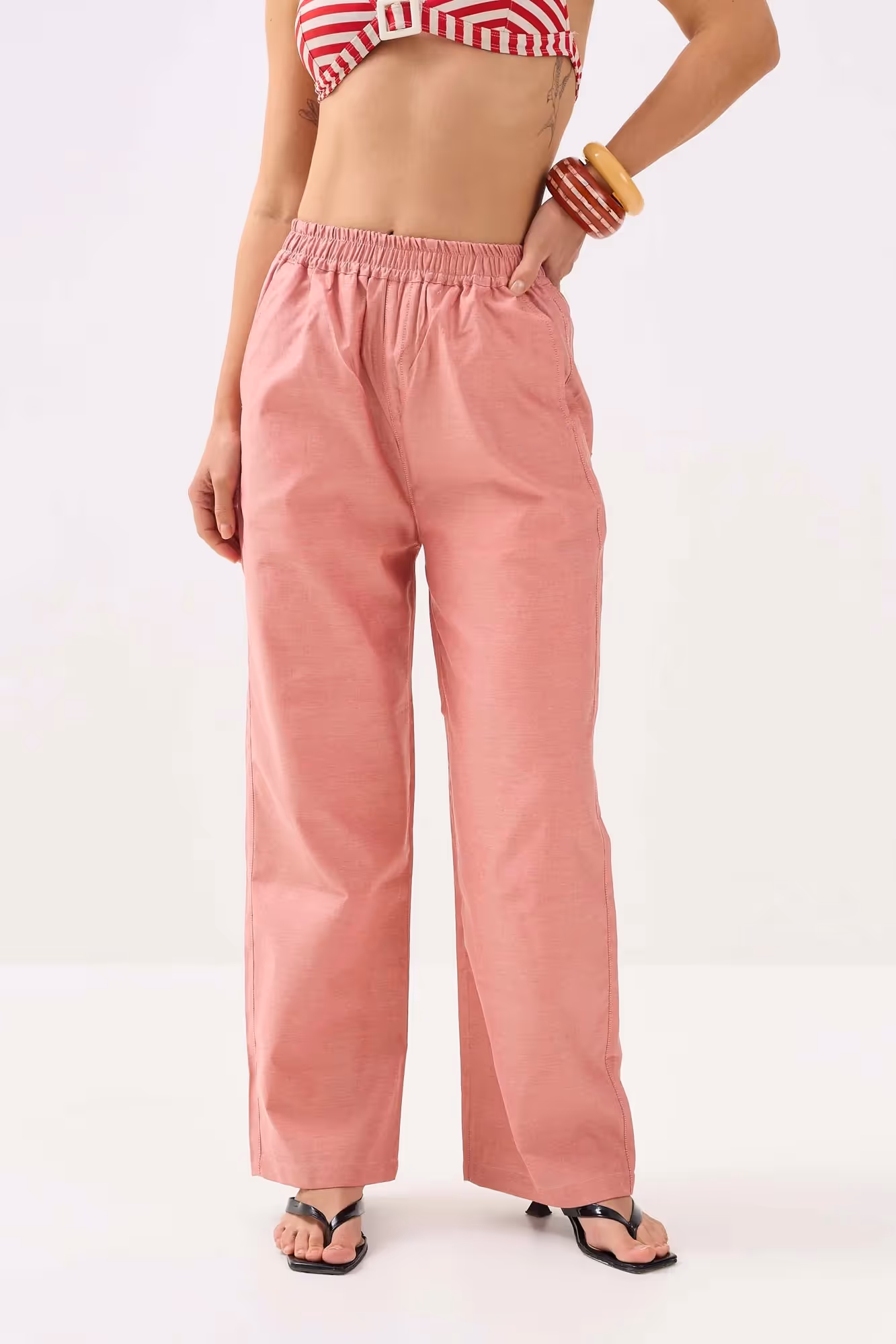 Red Oxford Pull-on Pants  image 4