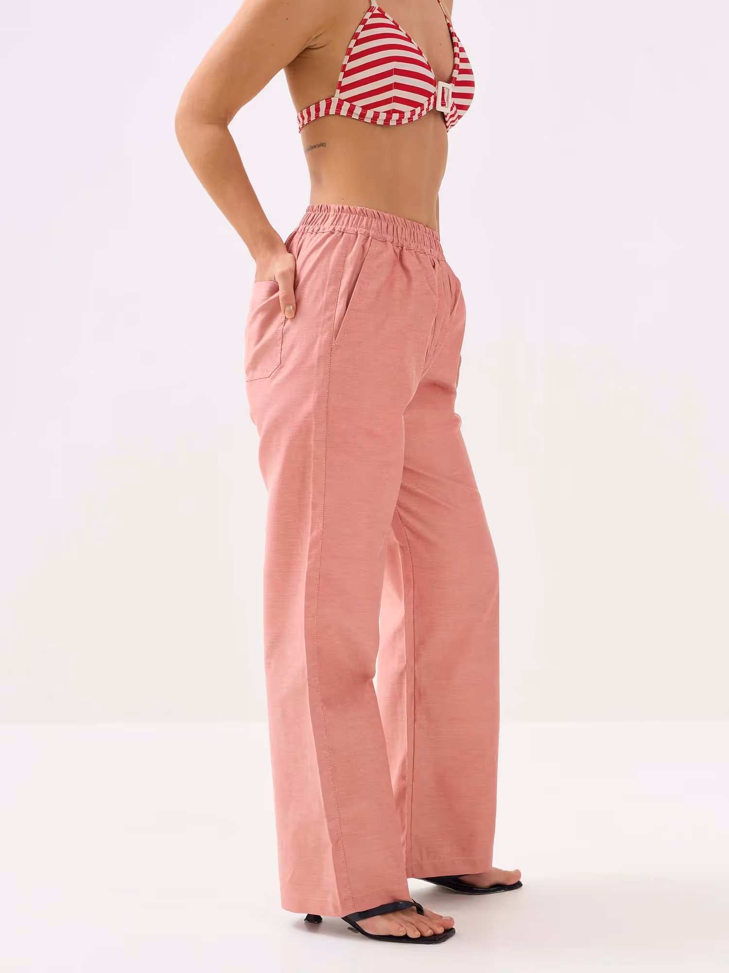 Red Oxford Pull-on Pants  image 6