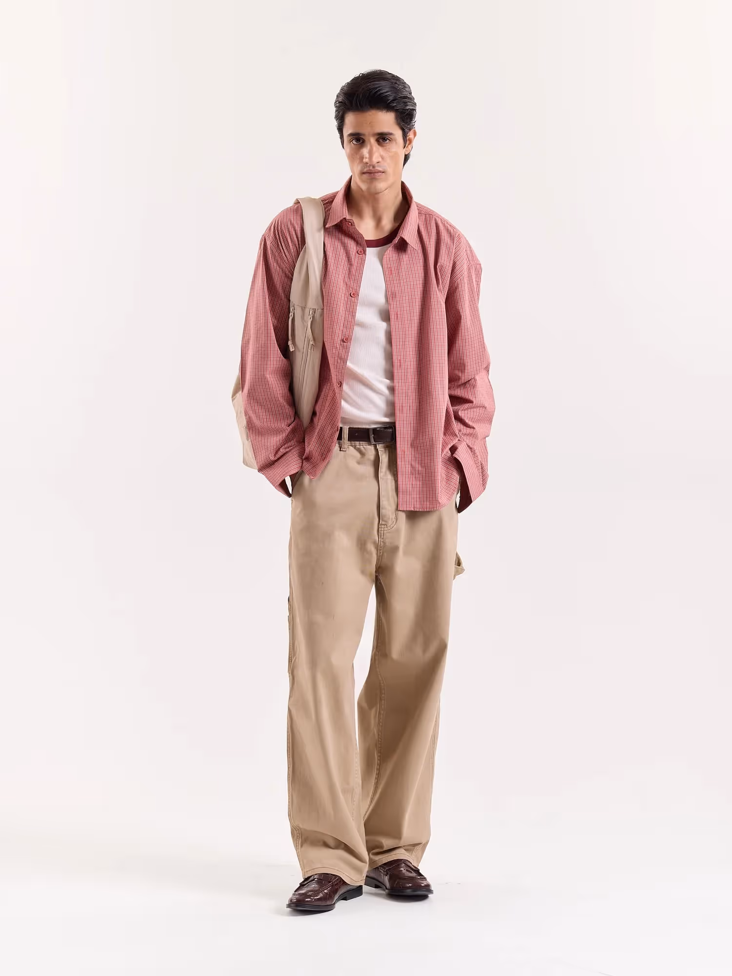 Red Small Checkered Cropped Shirt image 1