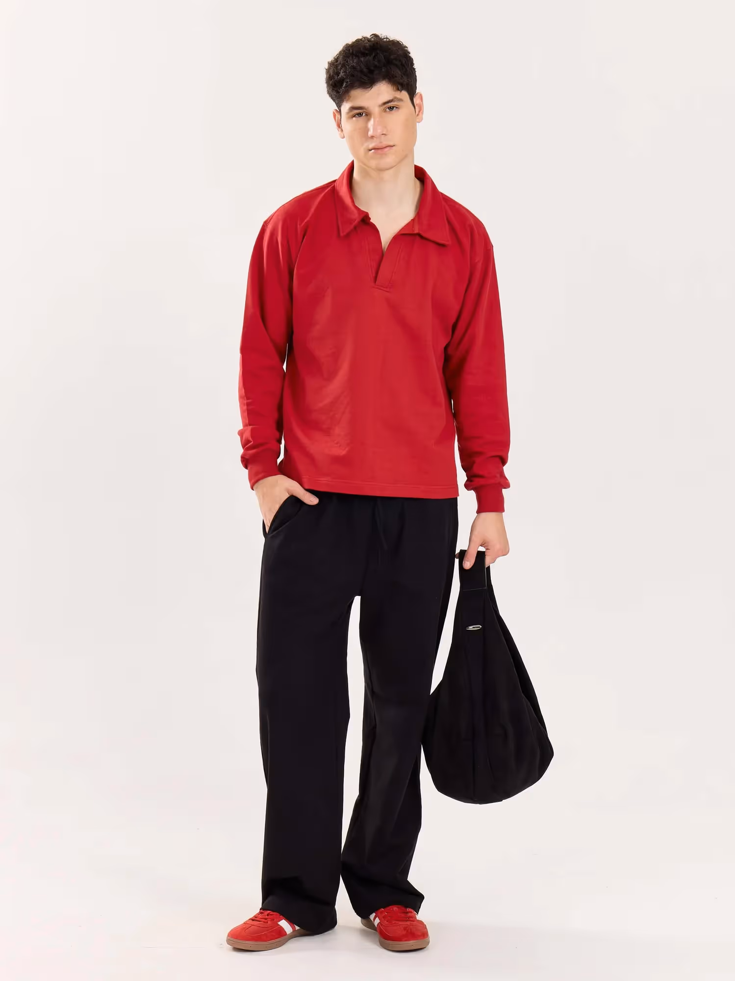Red Terry Polo Tee image 1