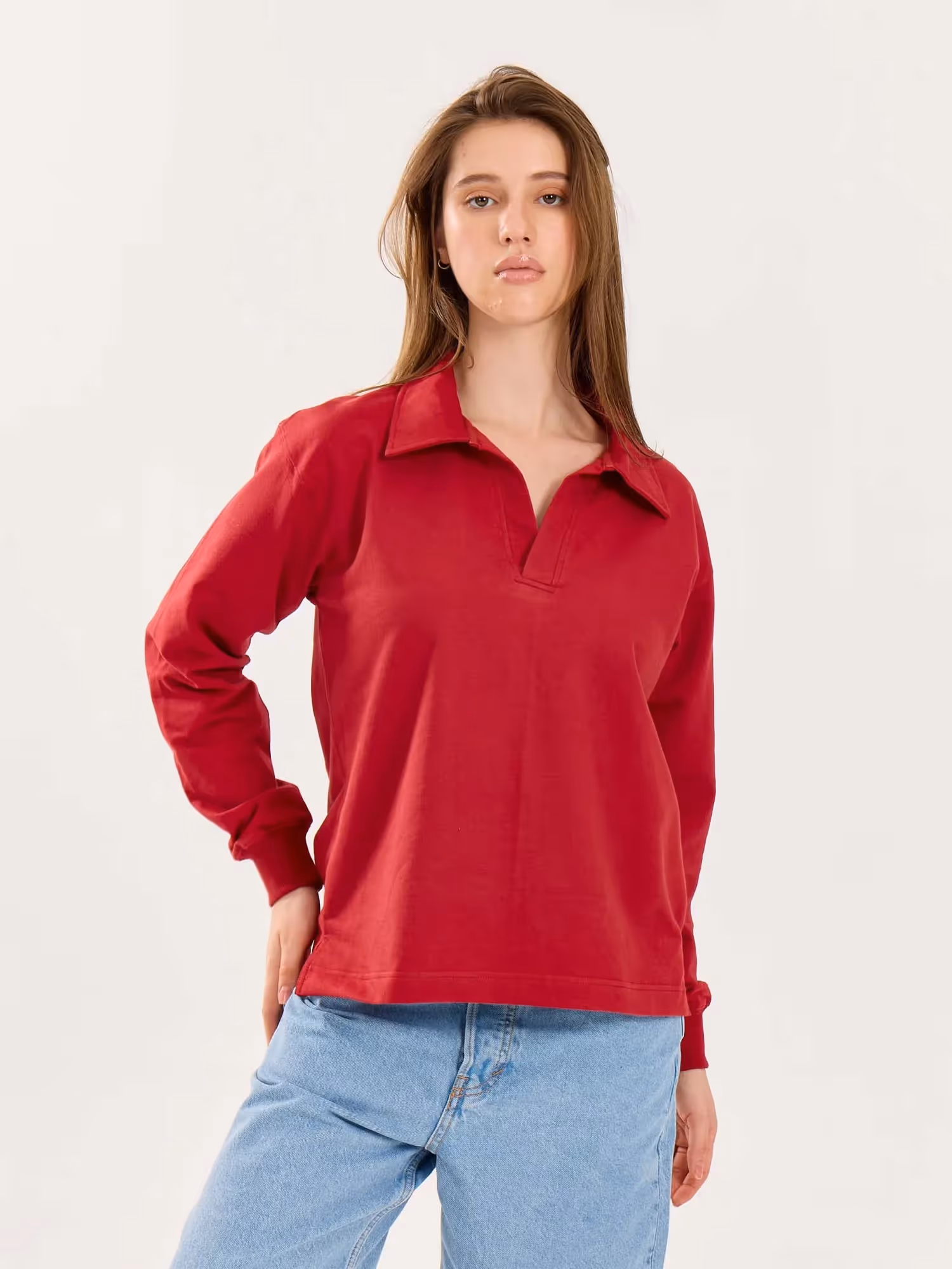Red Terry Polo Tee image 4