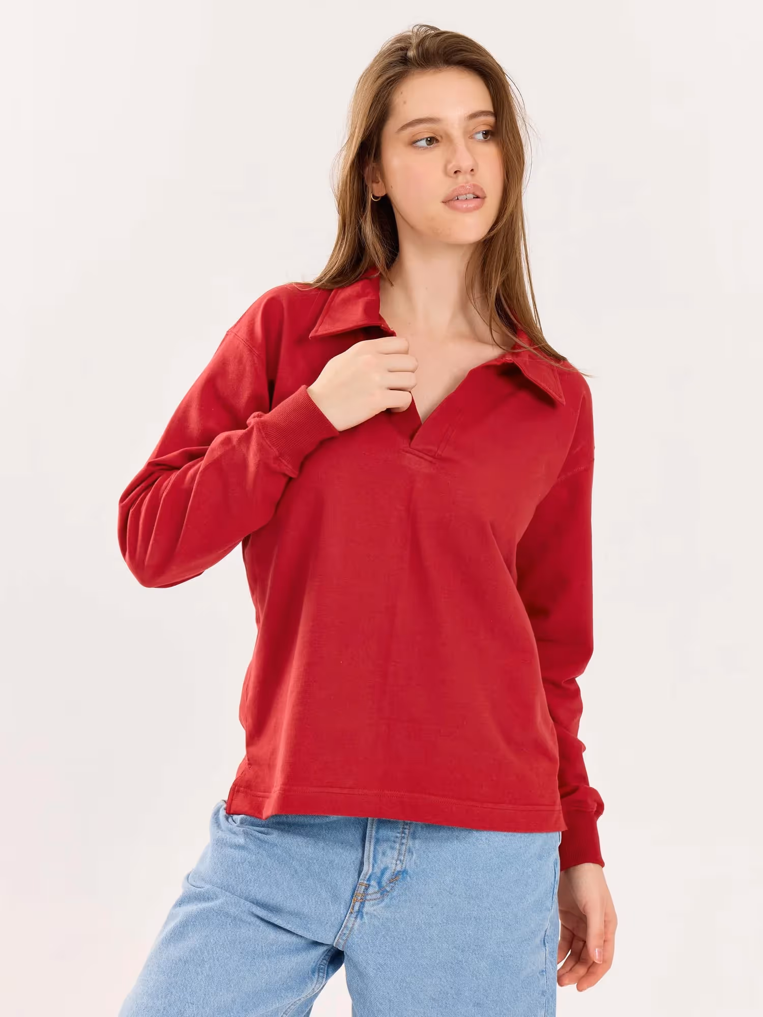 Red Terry Polo Tee image 6