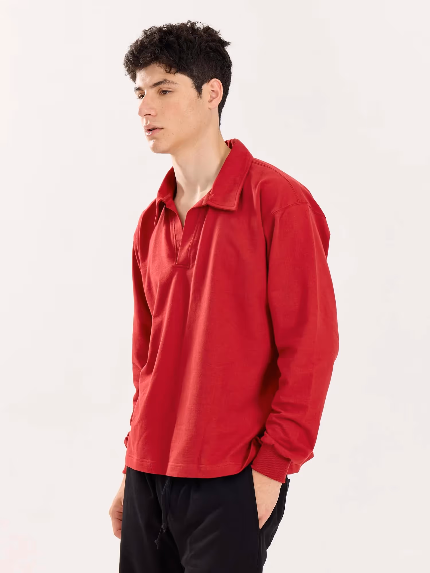 Red Terry Polo Tee image 7