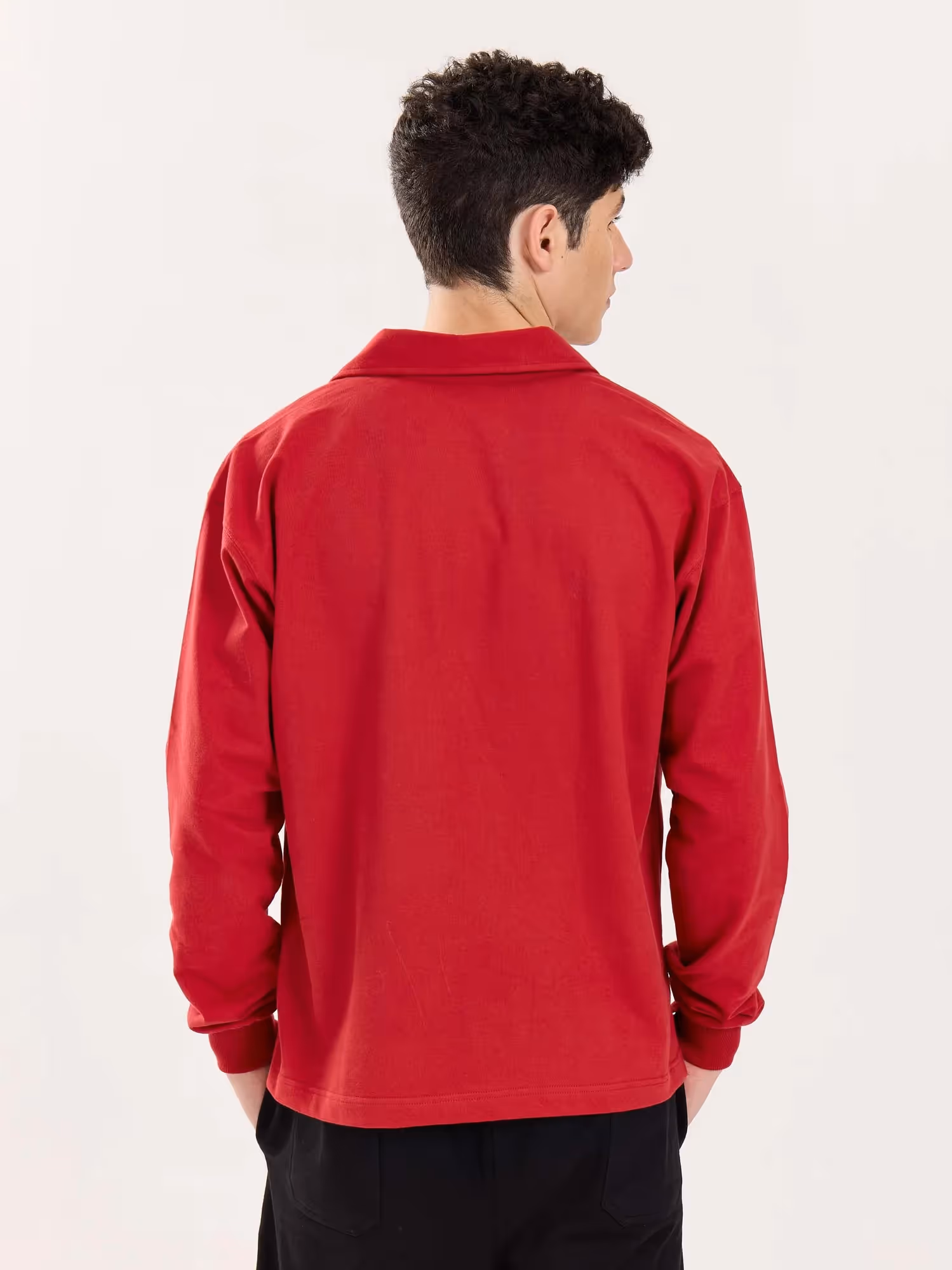 Red Terry Polo Tee image 8