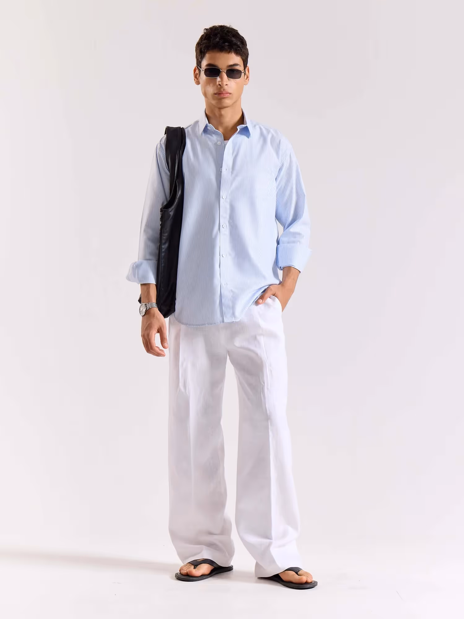 Relaxed Fit Blue Striped Shirt image 1