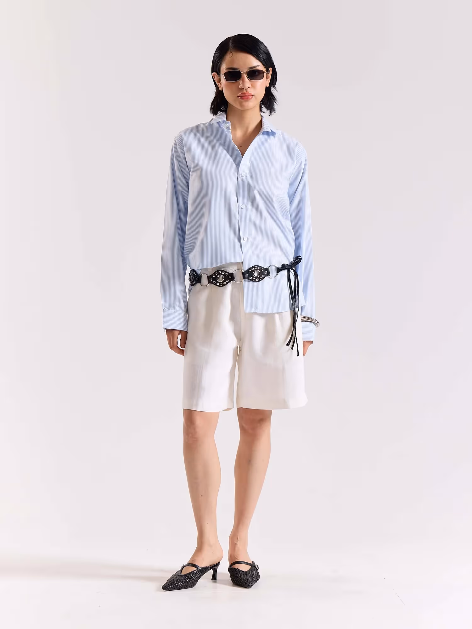 Relaxed Fit Blue Striped Shirt image 2