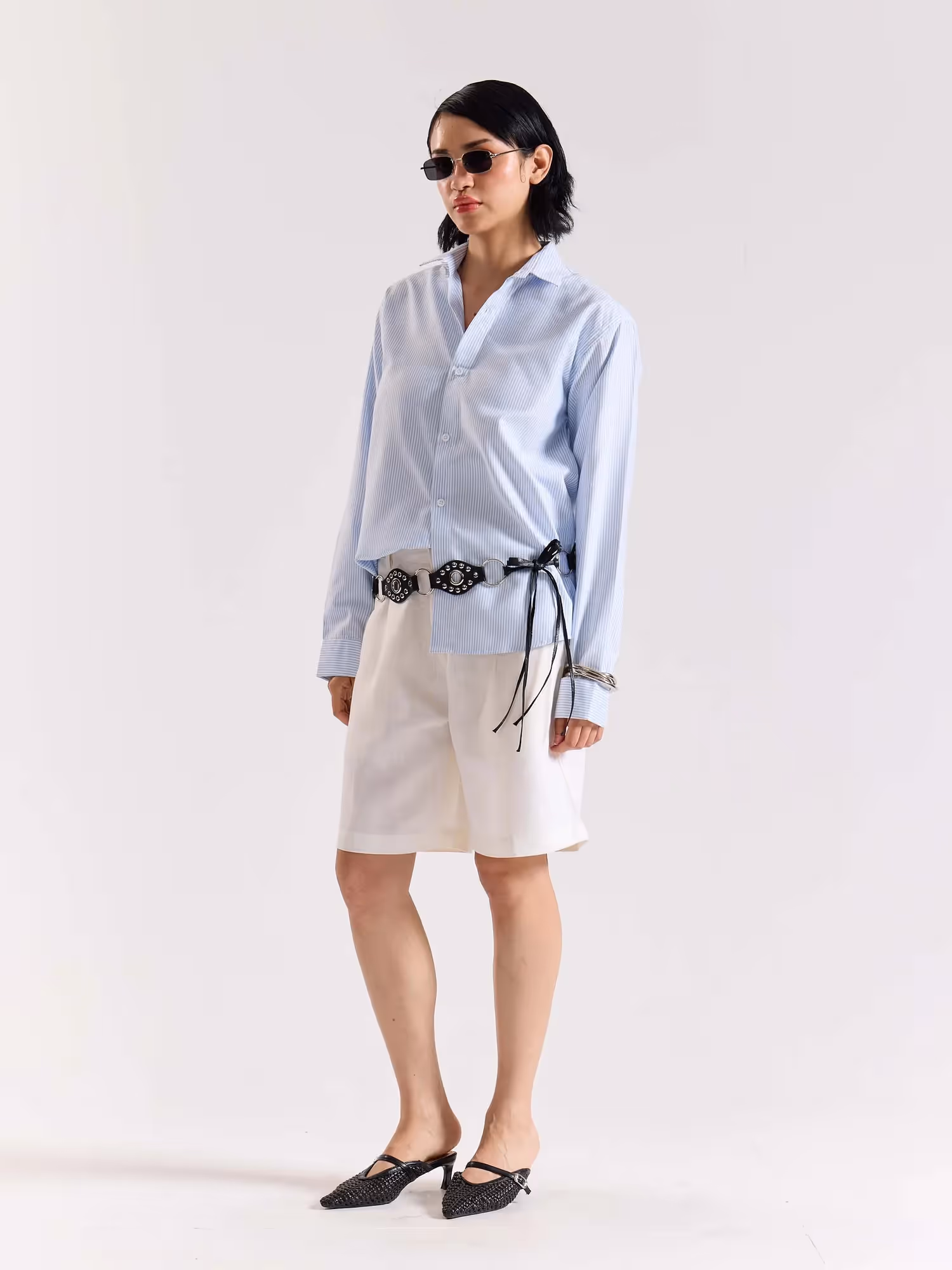 Relaxed Fit Blue Striped Shirt image 3