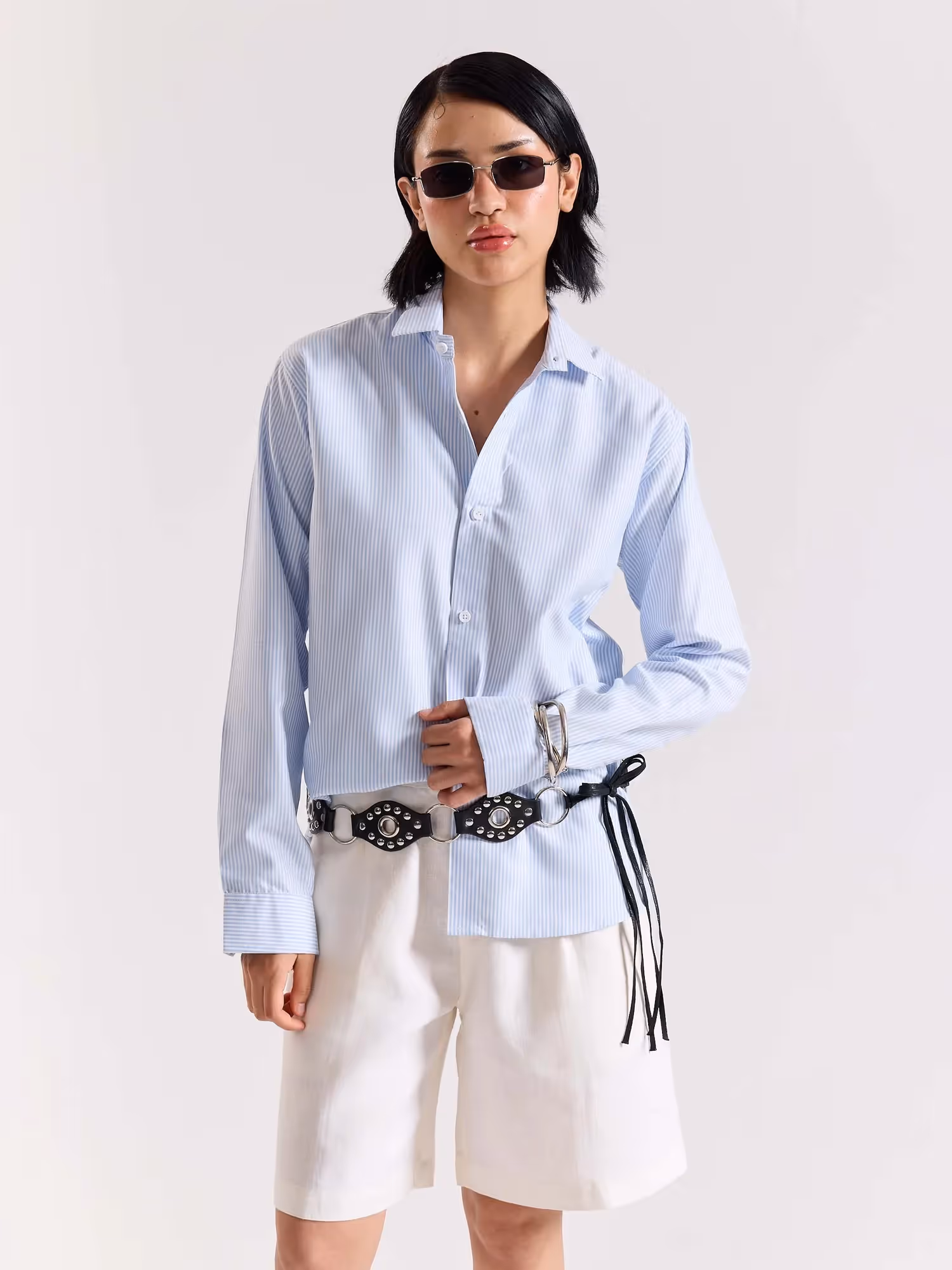 Relaxed Fit Blue Striped Shirt image 5