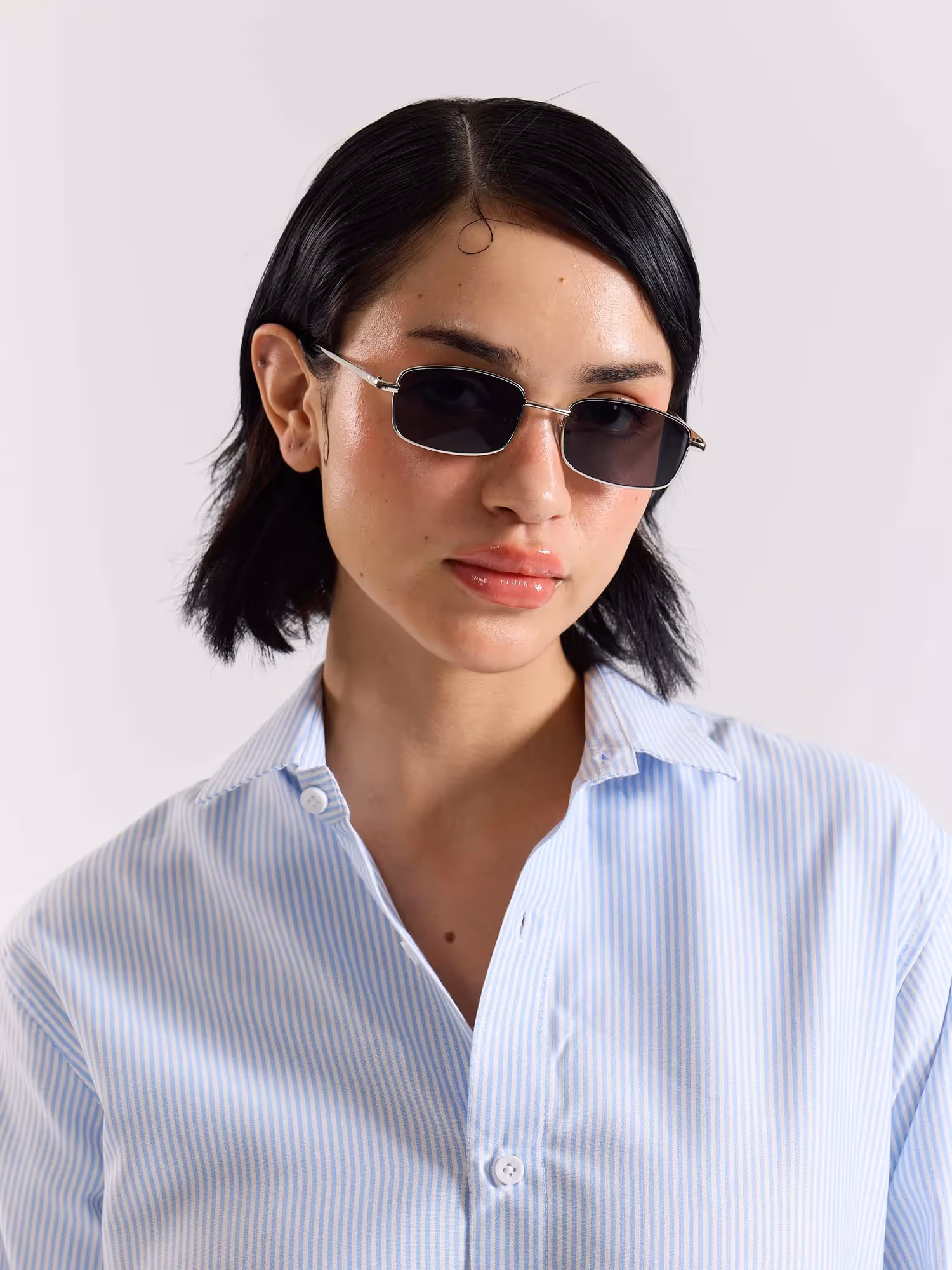 Relaxed Fit Blue Striped Shirt image 8