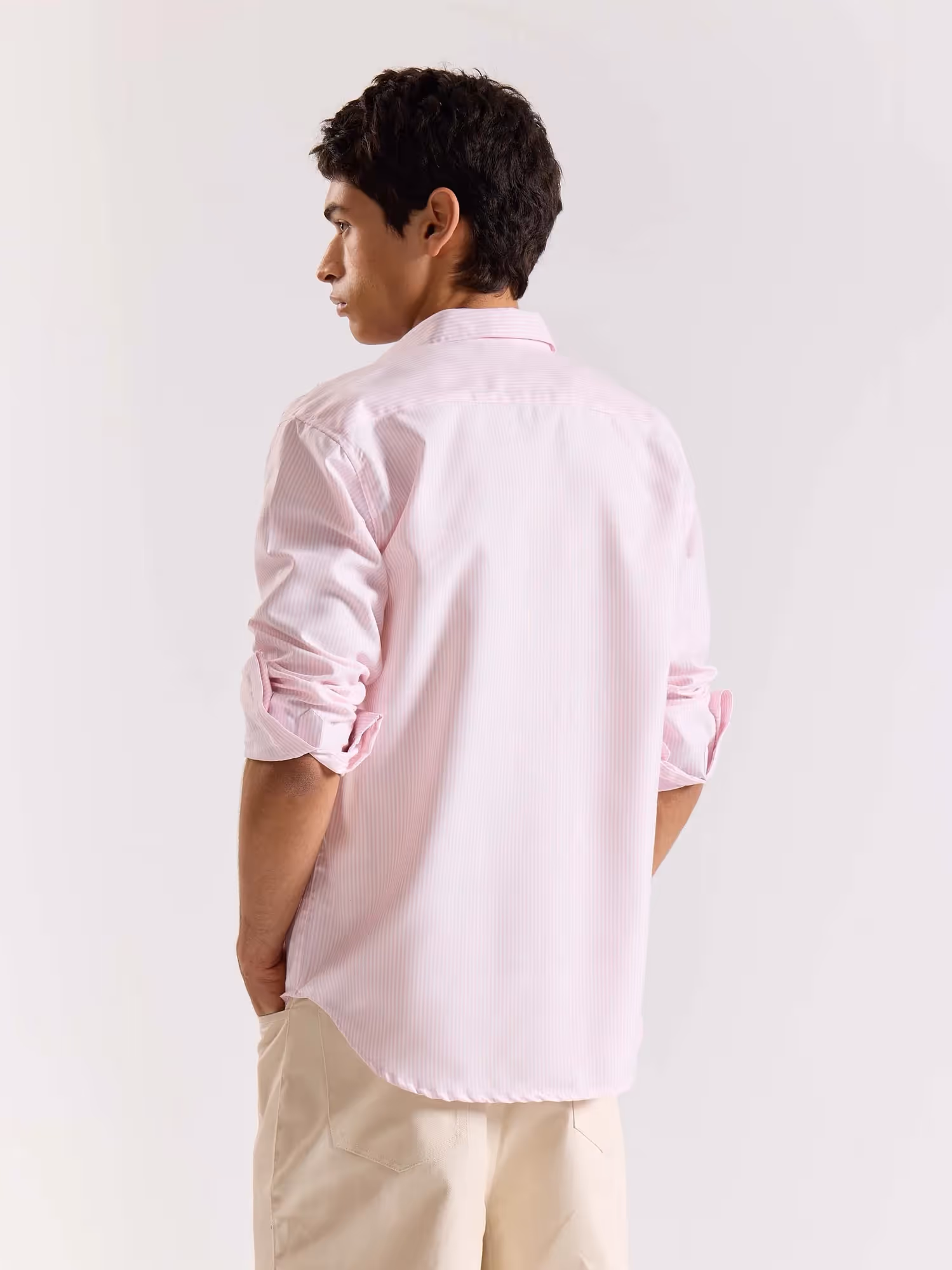 Relaxed Fit Pink Striped Shirt image 6