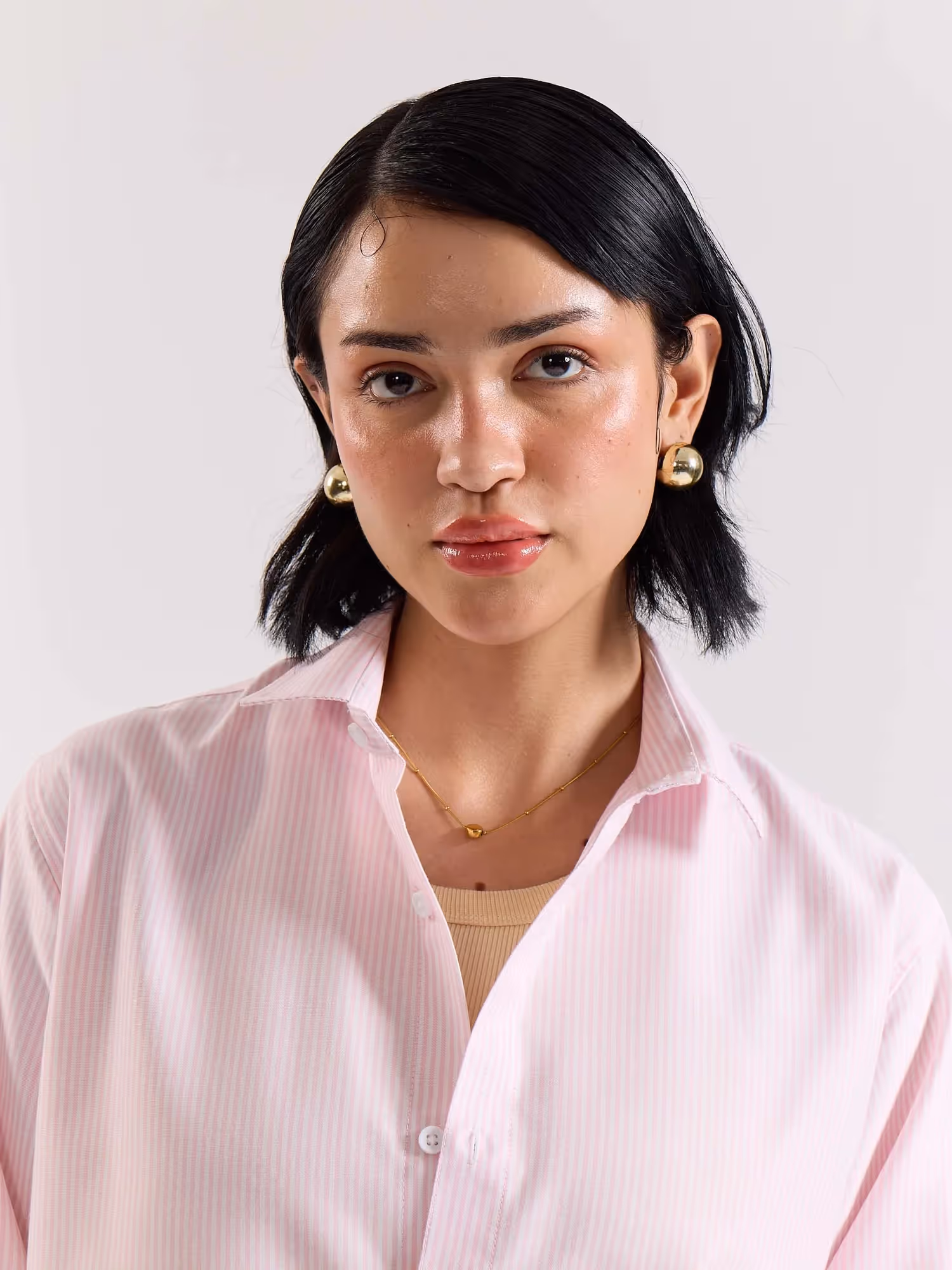 Relaxed Fit Pink Striped Shirt image 8